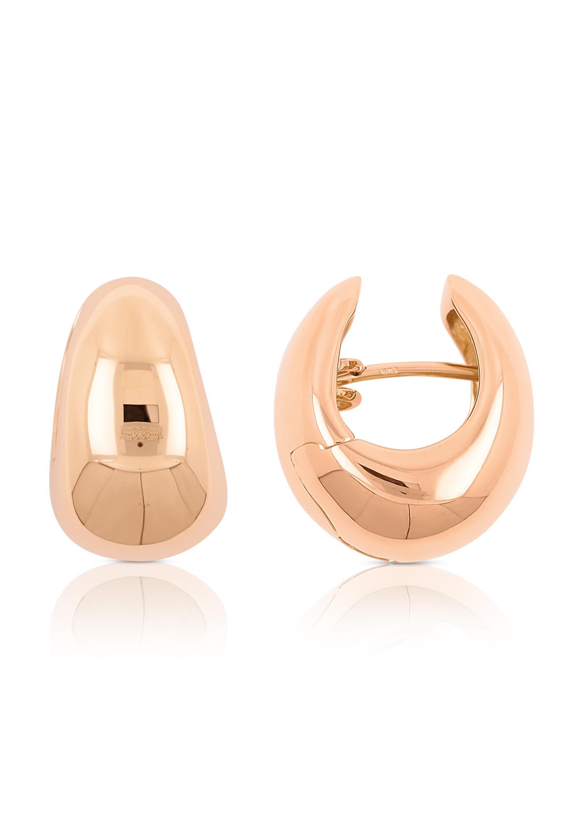 MUAU Schmuck Creolen Rotgold 750 Scharnier bombiert 17x12mm