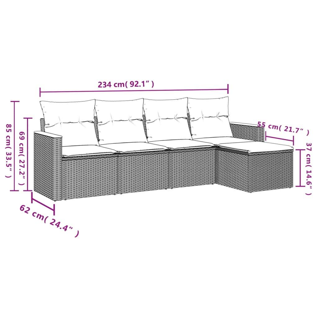 VidaXL Garten sofagarnitur poly-rattan