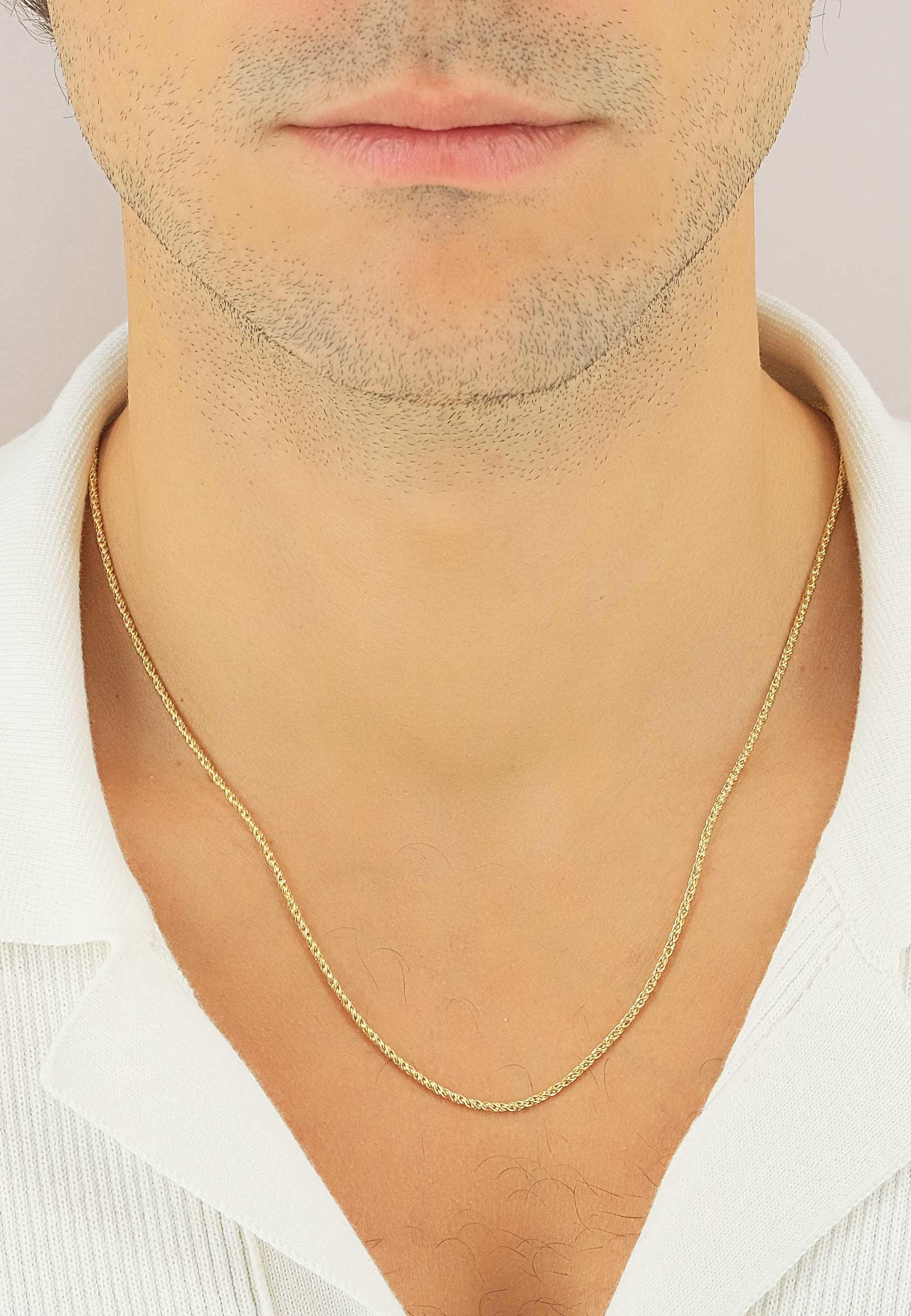 MUAU Schmuck Collier Doppelanker Gelbgold 750, 1.9mm, 45cm