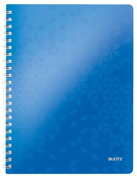Leitz LEITZ Spiralbuch WOW PP A4 46380036 blau, 5mm kariert 80 Blatt
