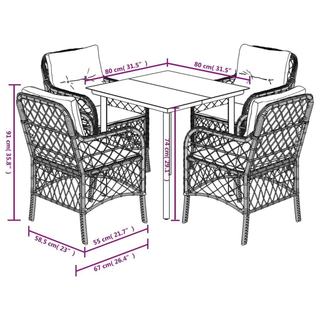 VidaXL Garten essgruppe poly-rattan