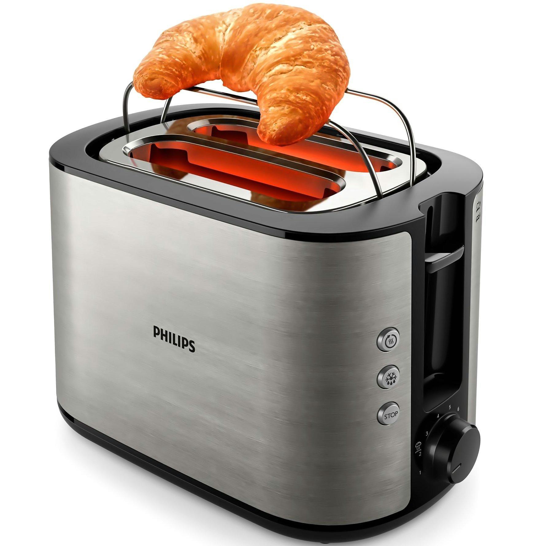 PHILIPS Toaster Viva Collection Edelstahl/Schwarz