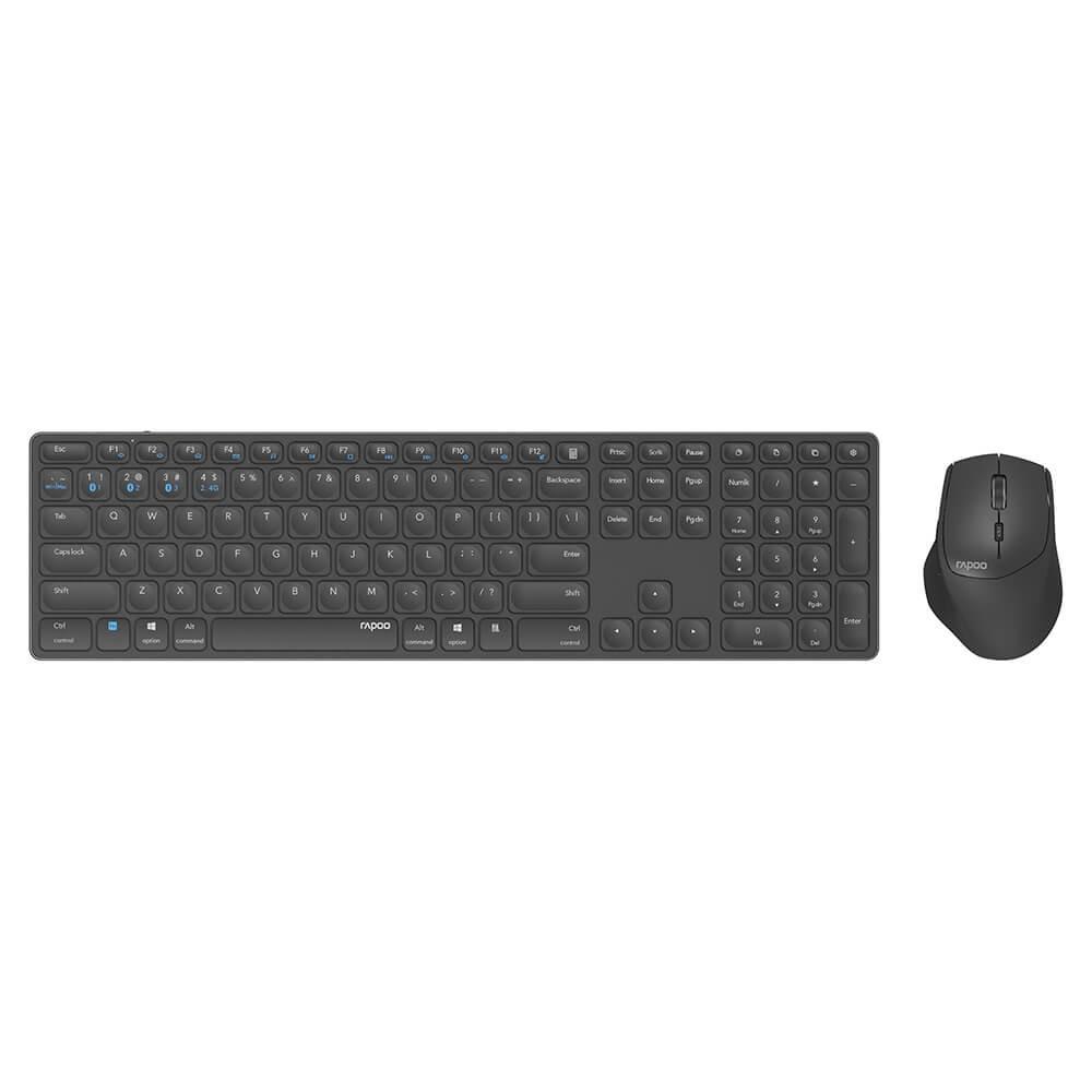 rapoo RAPOO Tastatur-/Mäuse-Set 9800M Wireless Multi-Mode Dunkelgrau