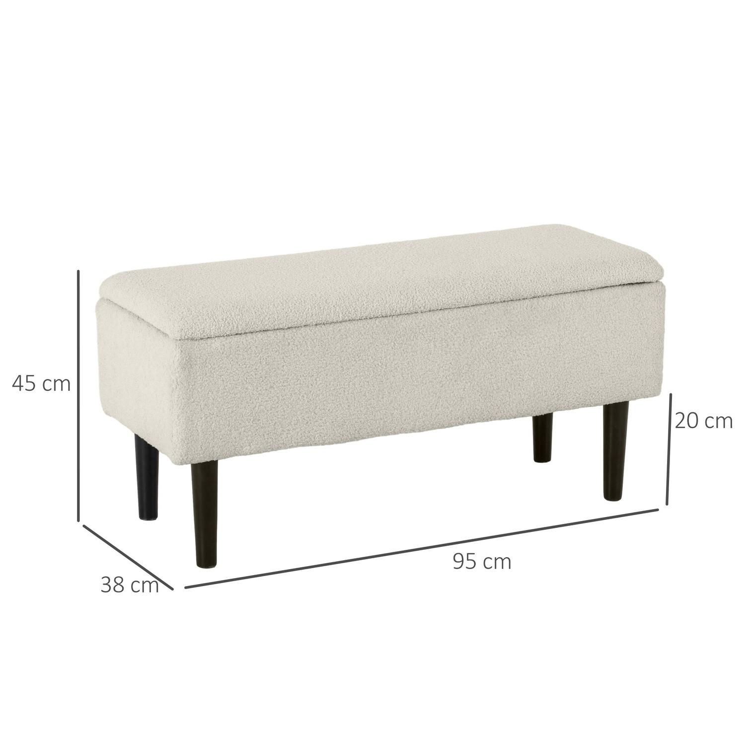 Northio Sitzbank mit Stauraum, Bettbank, Polsterbank mit Klappdeckel, Samtoptik, Truhenbank für Wohnzimmer, Schlafzimmer, 95 x 38 x 45 cm