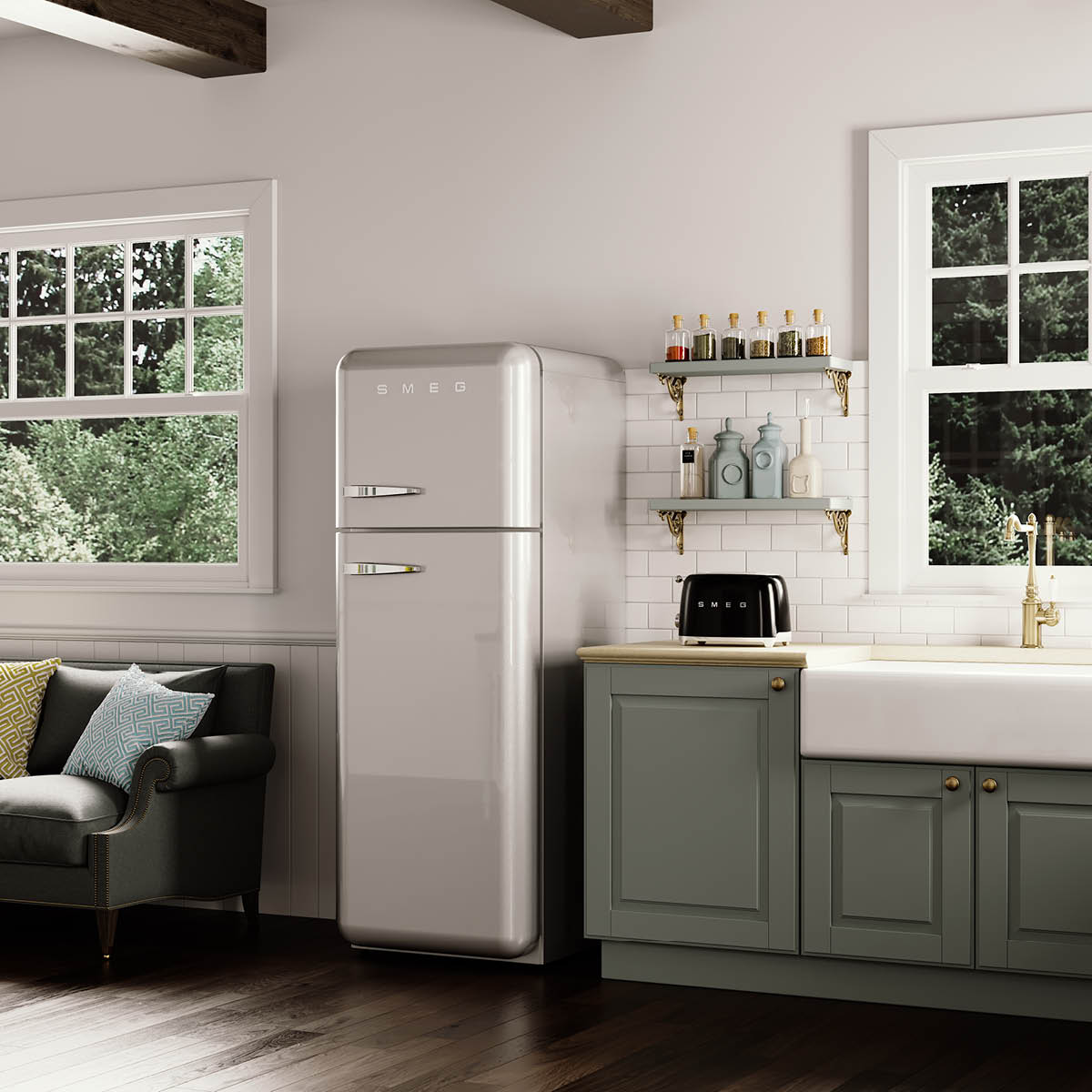 Smeg Brödrost 2 skivor TSF01 Svart