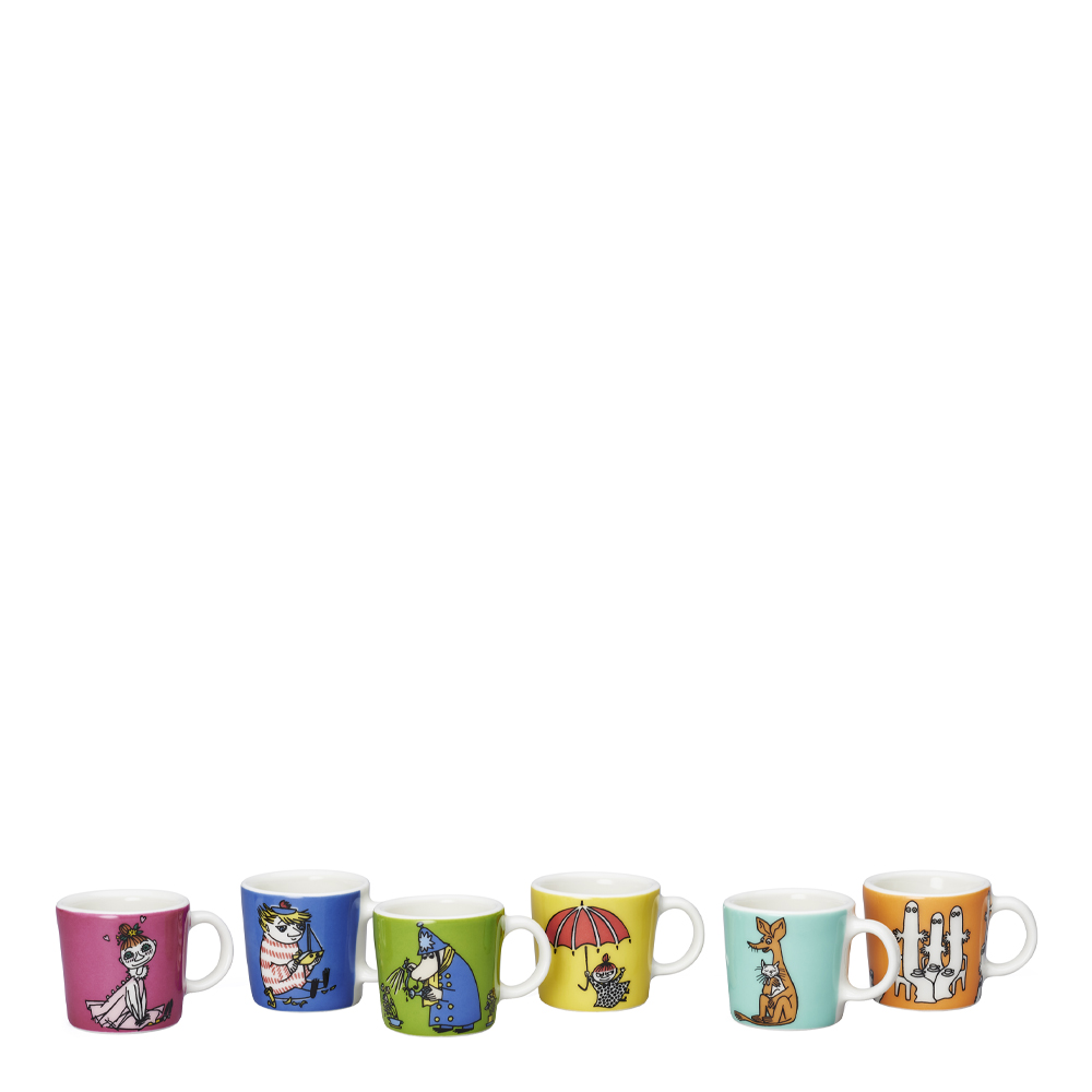 Moomin Arabia Muminmugg Mini 6-pack Tredje Klassiker