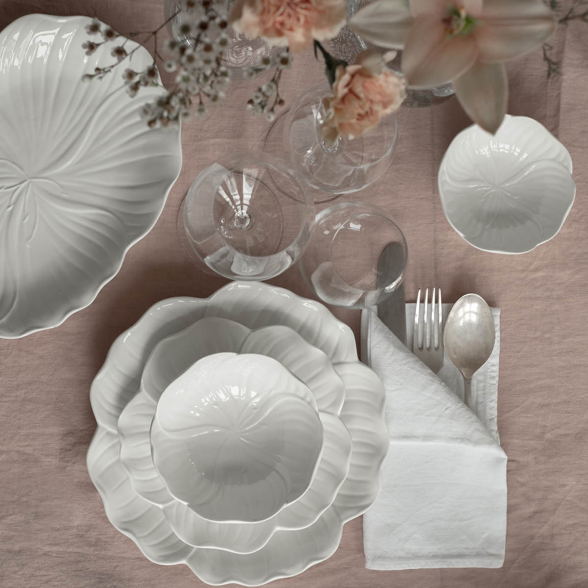 Stiernholm Flora serveringsfat 28x22 cm vit