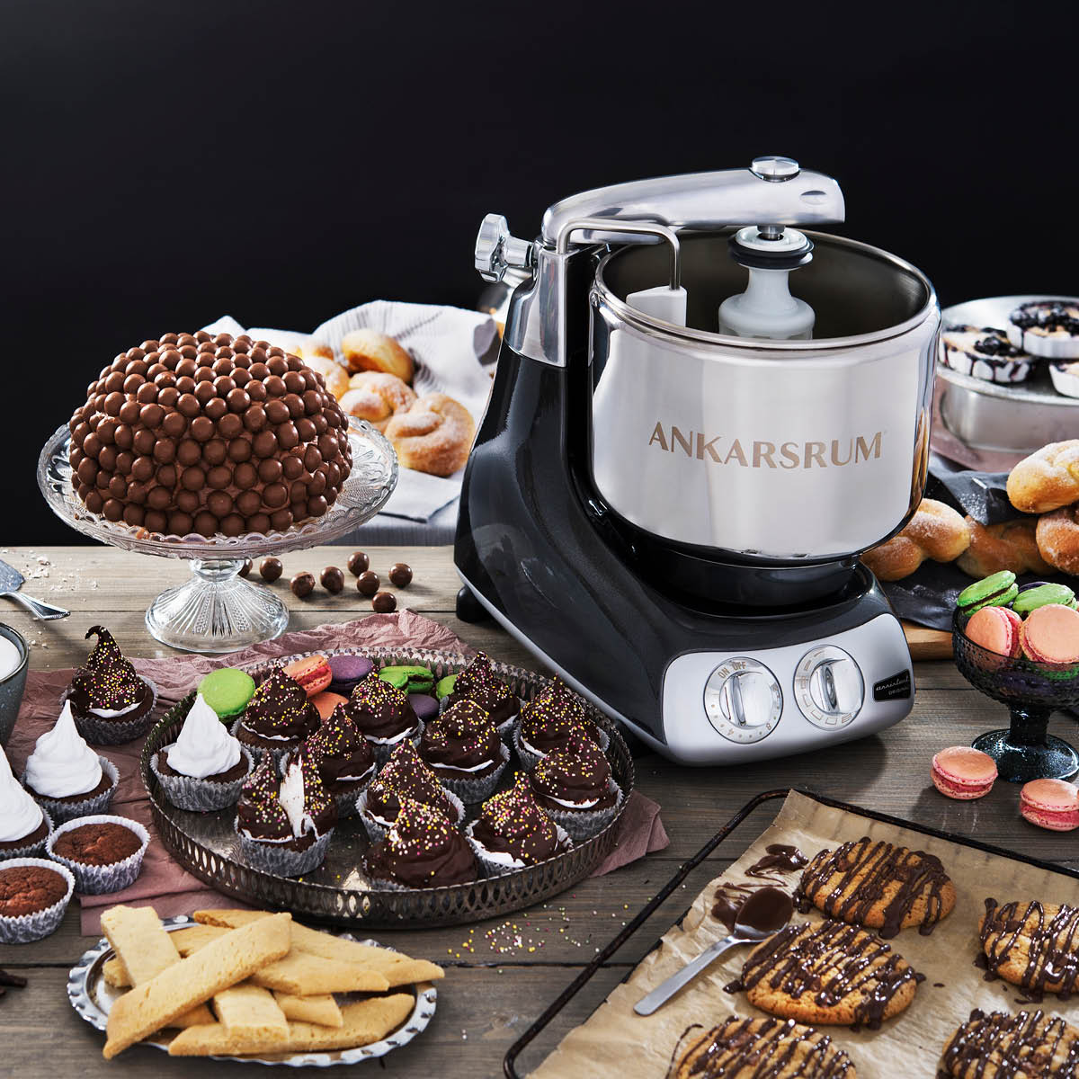 Ankarsrum Assistent Original Köksmaskin Svart/Blank
