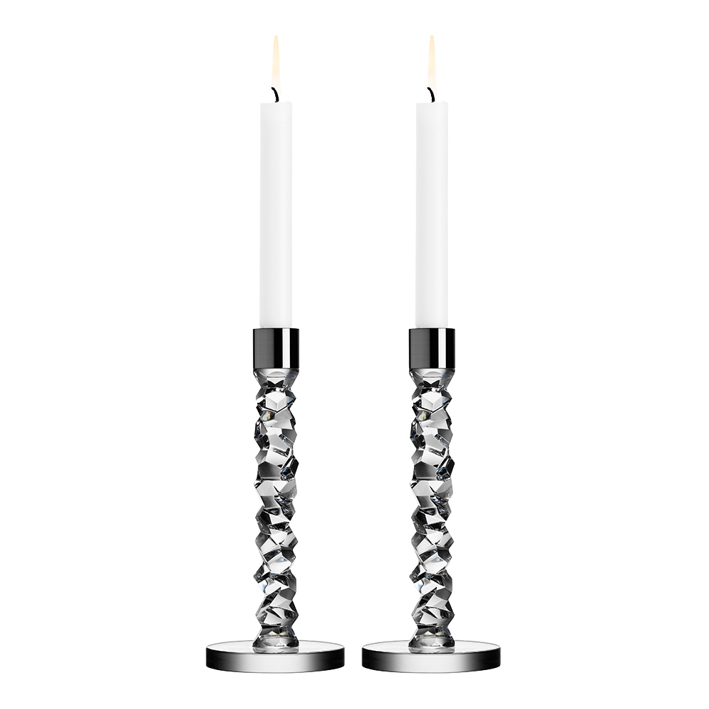 Orrefors Carat Ljusstake 24,2 cm 2-pack Rostfritt stål