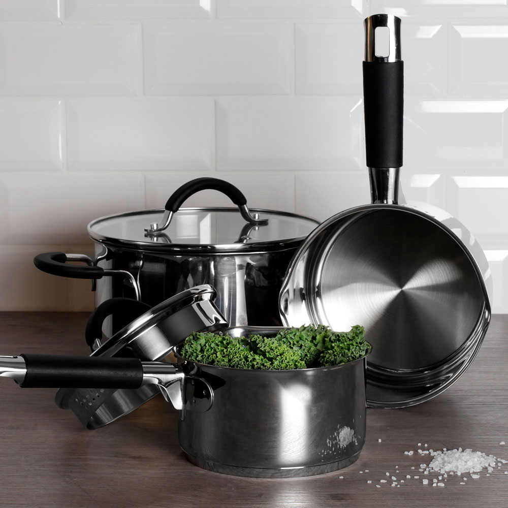 Anders Petter Backaryd Kastrullset 3 delar med glaslock