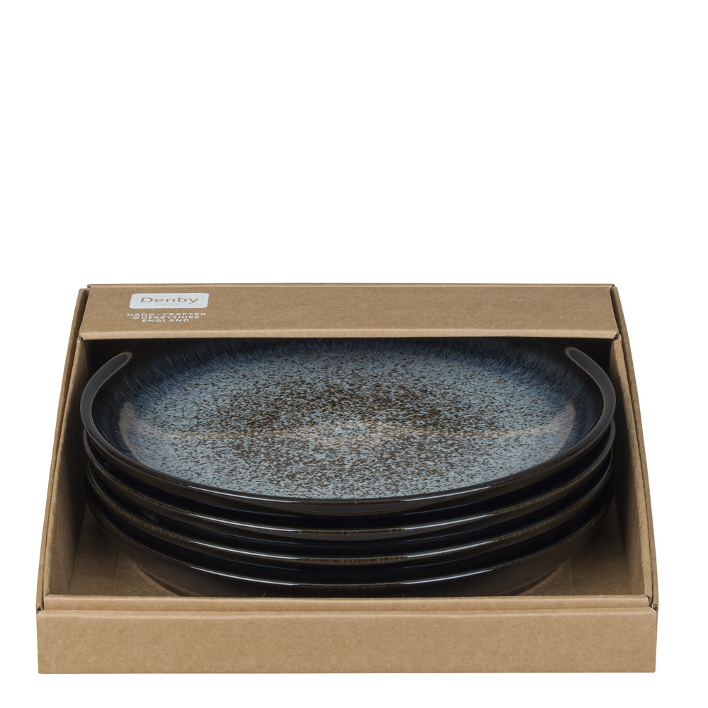 Denby Halo Tallrik Coupe 26 cm 4-pack Blå-svart