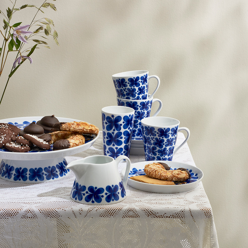 Rörstrand Mon Amie Mugg med öra 34 cl 4-pack Vit/blå