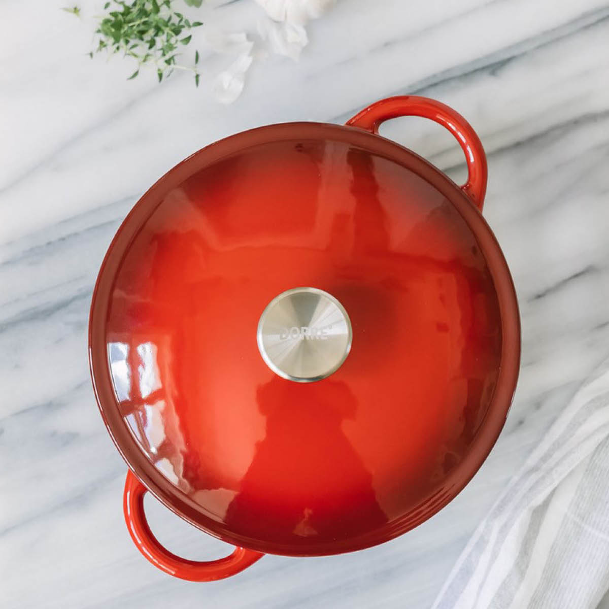 Dorre Gjutjärnsgryta 4 liter Röd