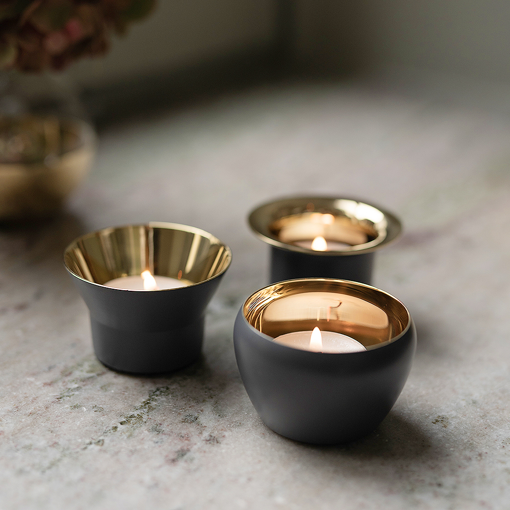 Skultuna Kin Ljuslykta 3-pack Svart