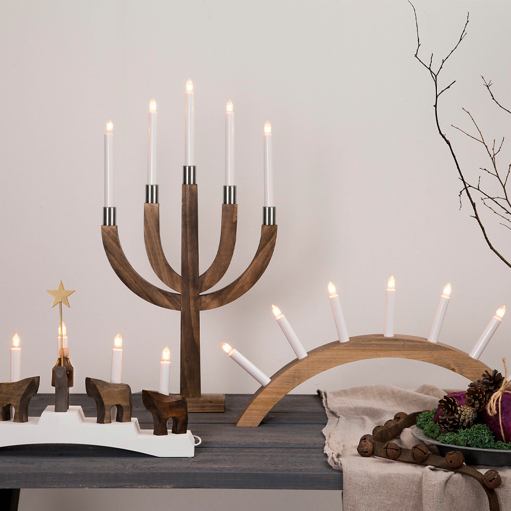 Star Trading Elias Adventsljusstake 67 cm Brun