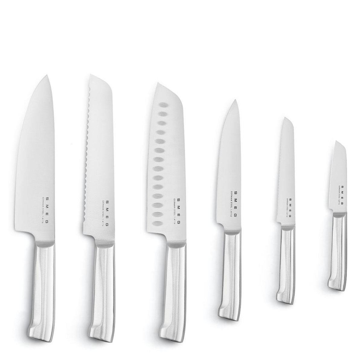 Smeg knivblock med 6 knivar KBSF02 creme