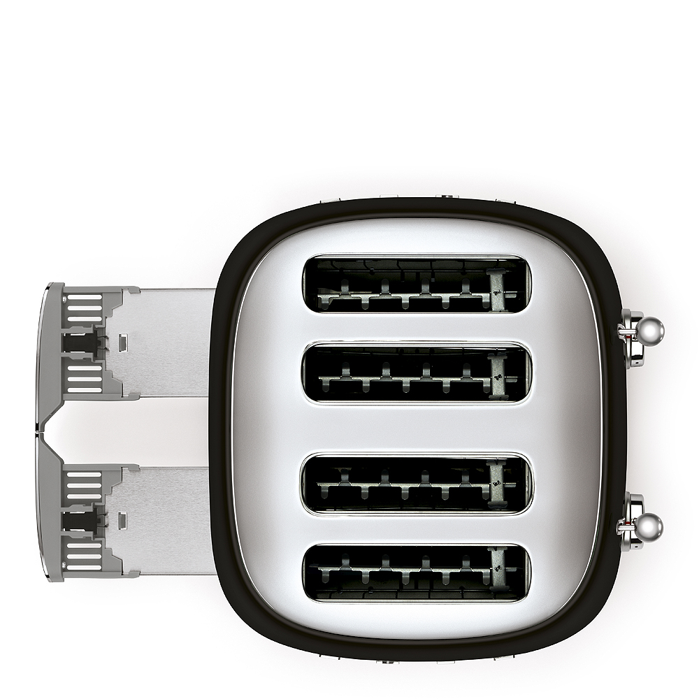 Smeg Brödrost 4 skivor TSF02 kvadrat Svart