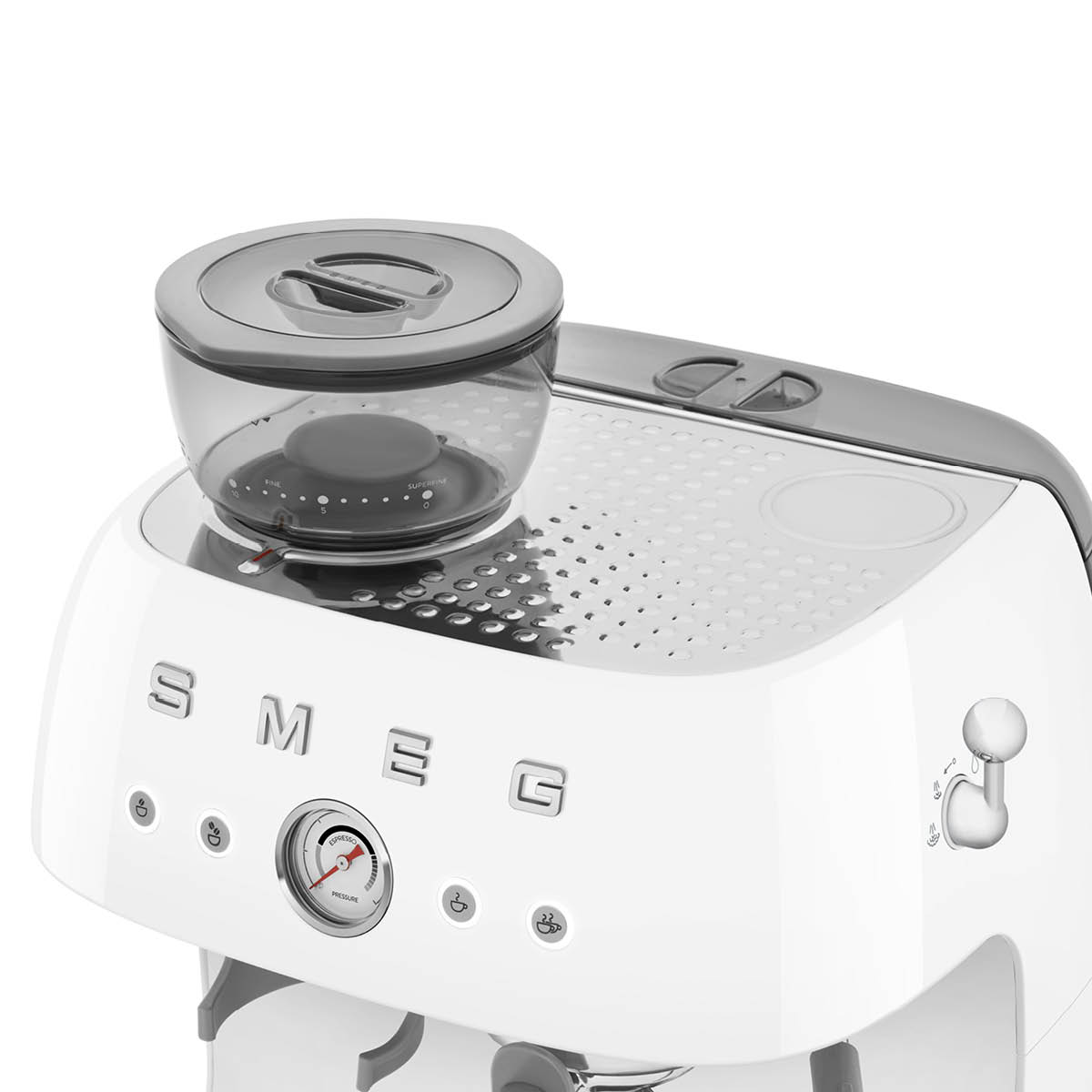 Smeg Manuell Kaffemaskin med Kvarn EGF03 Vit