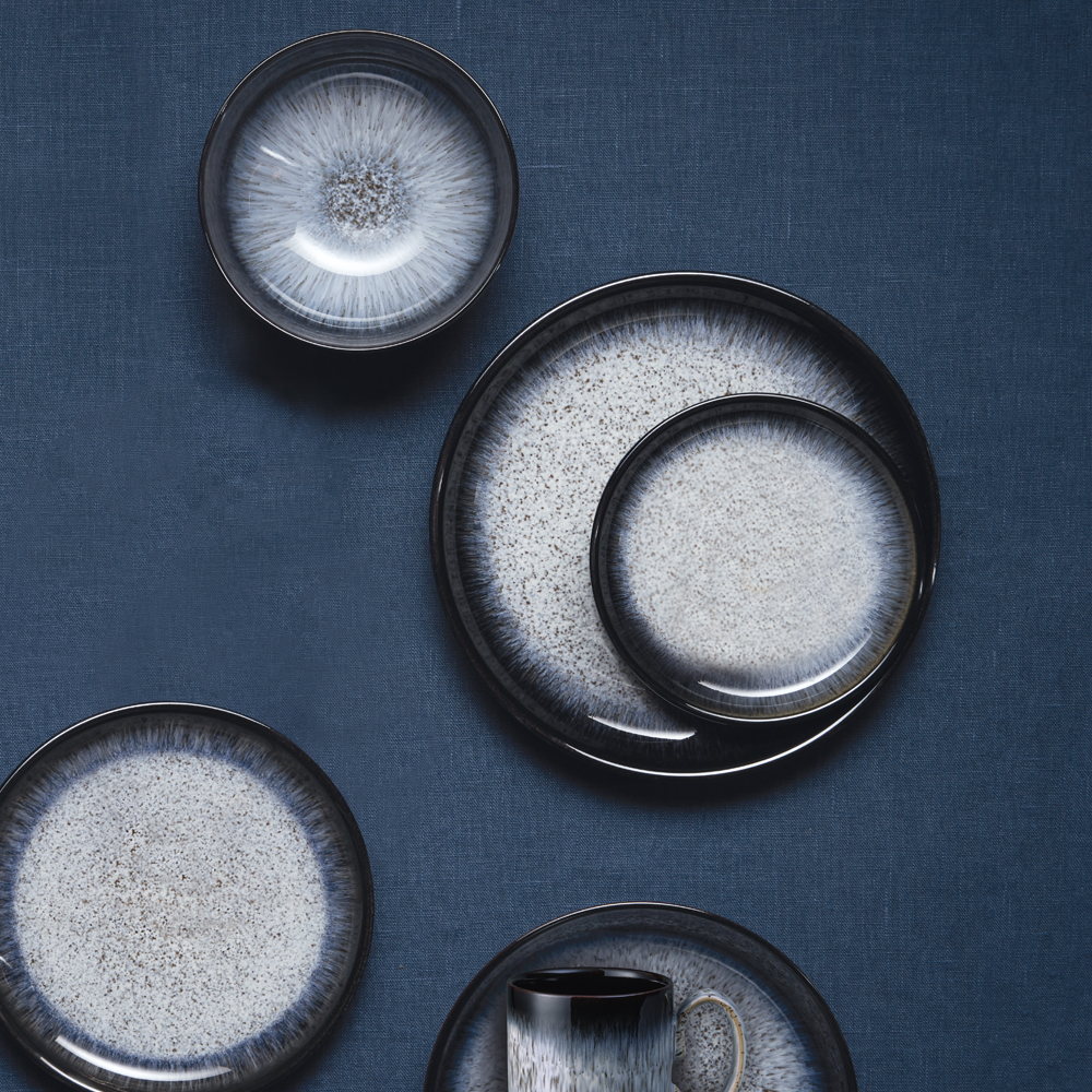 Denby Halo Tallrik Coupe 26 cm 4-pack Blå-svart