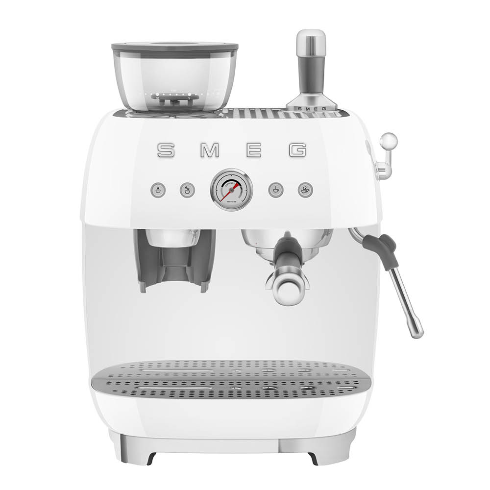 Smeg Manuell Kaffemaskin med Kvarn EGF03 Vit
