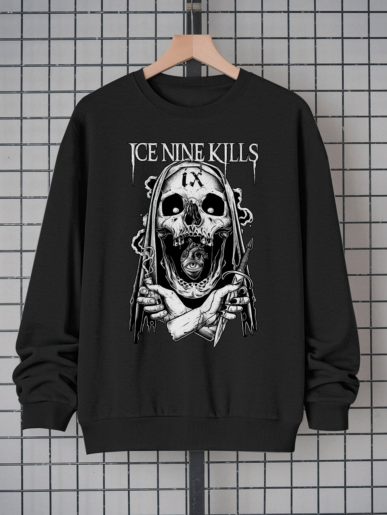 Men's Skull Graphic Hoodie - Crew Neck Pullover with Layered Skull Print |   Casual Streetwear Long Sleeve Sweatshirt |   100% Polyester, Soft & Comfortable |   Machine Washable Fashion Top