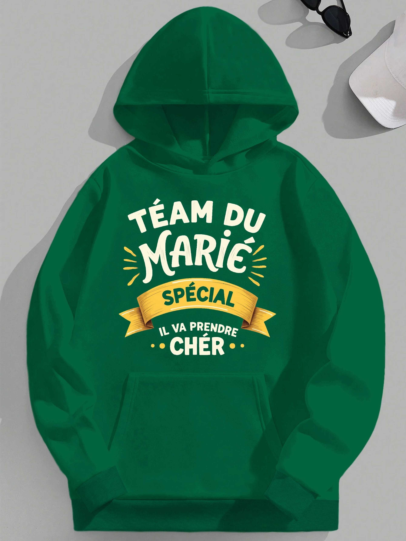 Plus Size Men's Red Hooded Sweatshirt - 