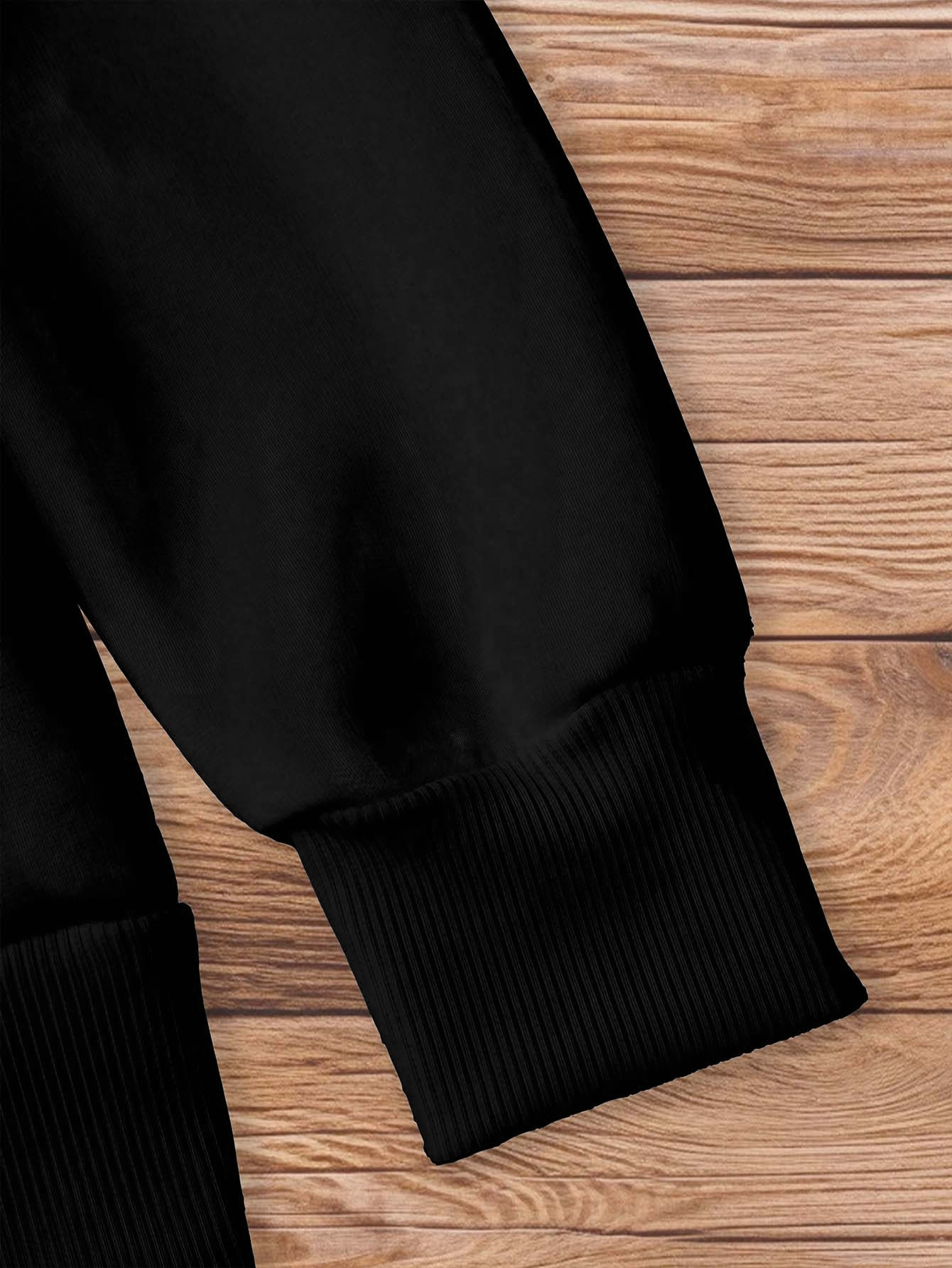 Men's Plus Size Music Graphic Hoodie - Black Pullover with Electric Guitar & Hands Print |   Oversized Loose Fit Long Sleeve Sweatshirt, Casual Streetwear, Machine Washable, Gift for Guitar Lovers