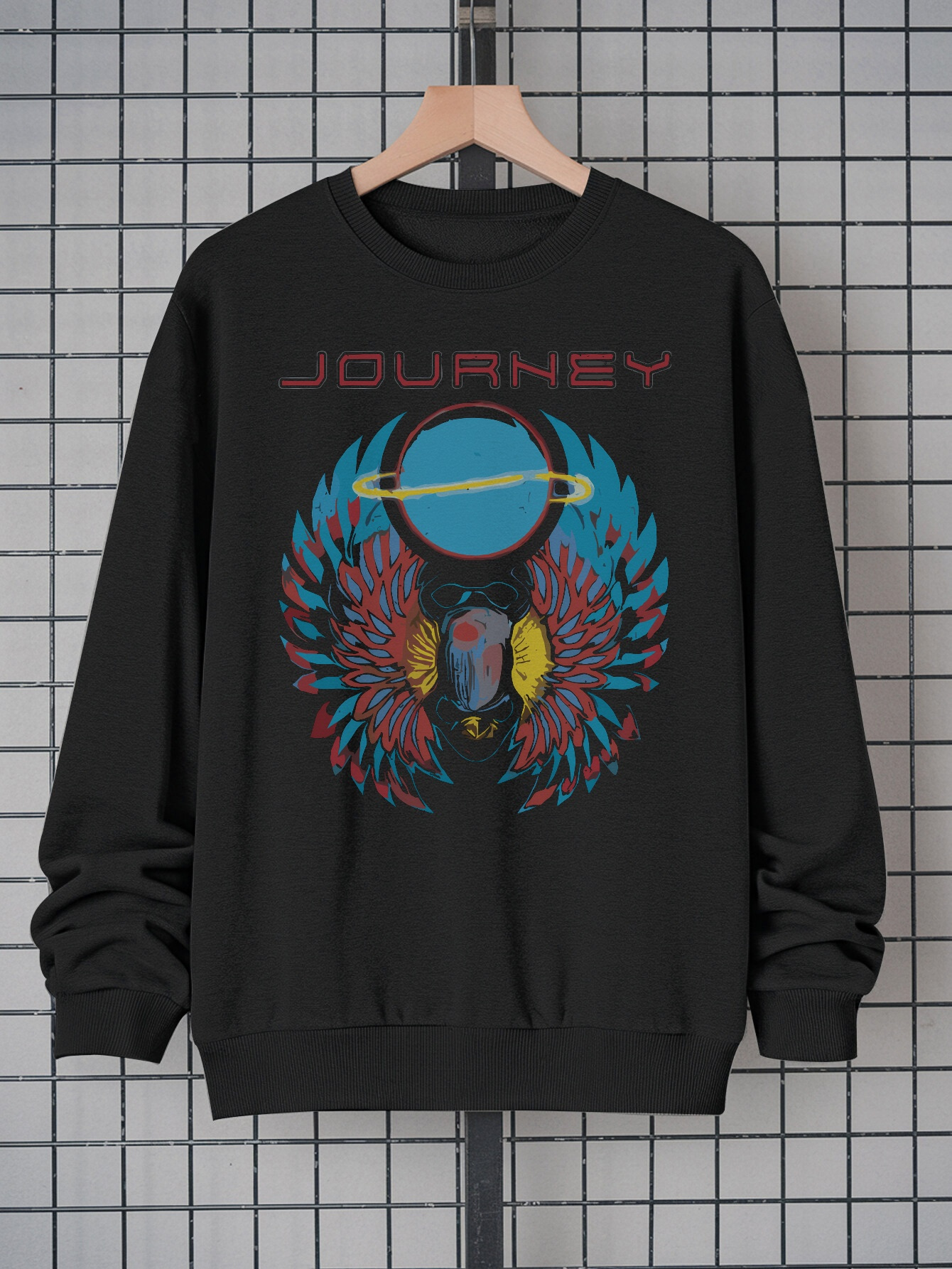 Men's Graphic Print Sweatshirt - Casual Crew Neck Pullover |   100% Polyester (Poly Fabric) Comfortable Streetwear Top, Machine Washable Fashion Sweatshirt for Daily Wear