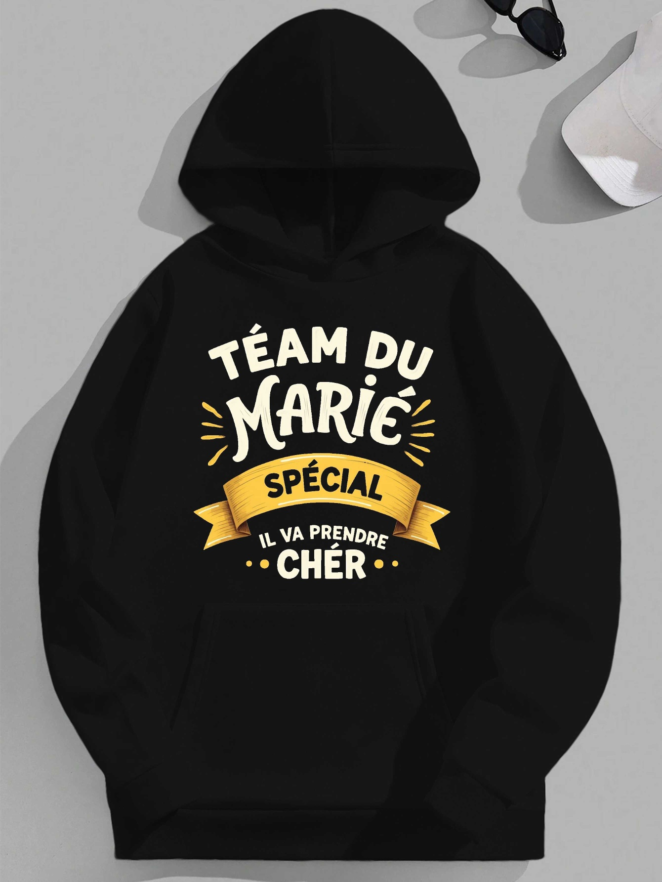 Plus Size Men's Red Hooded Sweatshirt - 