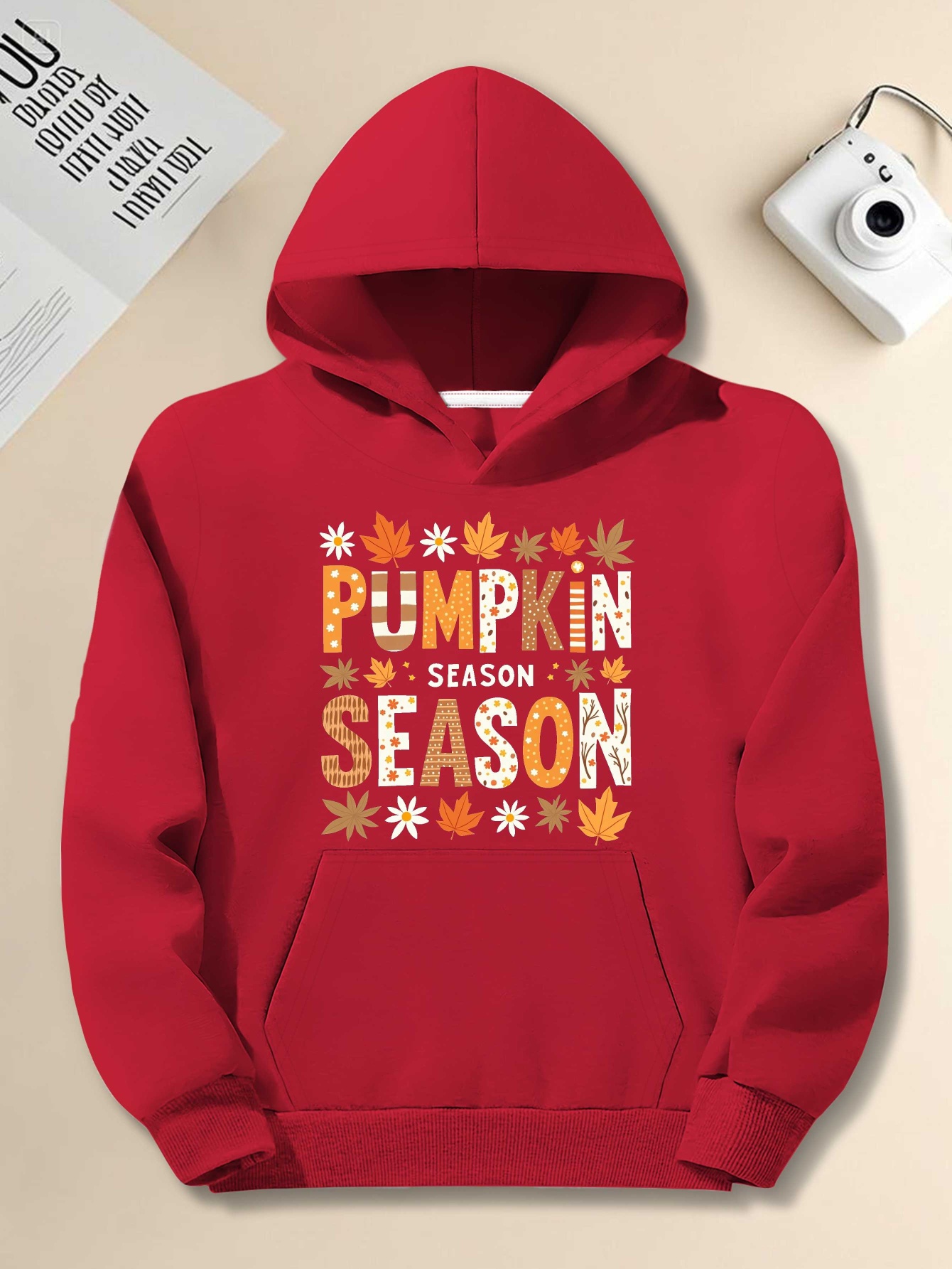 Men's Plus Size Pumpkin Season Hoodie - Autumn Graphic Pullover, Loose Fit Long Sleeve Sweatshirt for Fall, Thanksgiving & Halloween Outfits, Casual Streetwear, Machine Washable