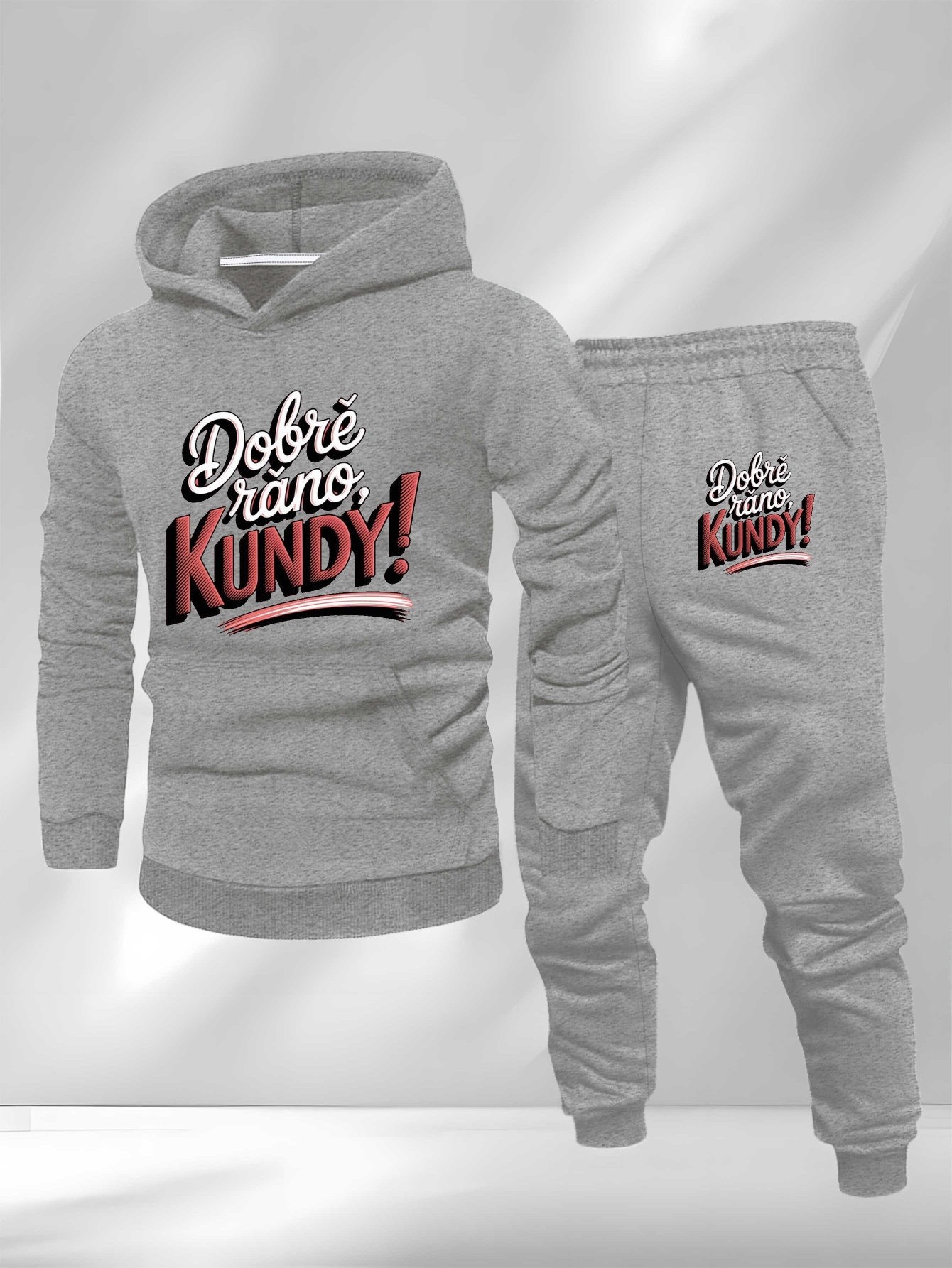 Funny Czech Quote Good Morning Pussy Large Size Men's Sweatshirt Suit, Plus Size, Humorous Apparel, Lounge Clothing, Statement Design, Relaxed Fit, Easy Care, Comfortable Fabric, Men's Loungewear, Hooded Sweatshirt, Big And Tall Men, Humor Lovers