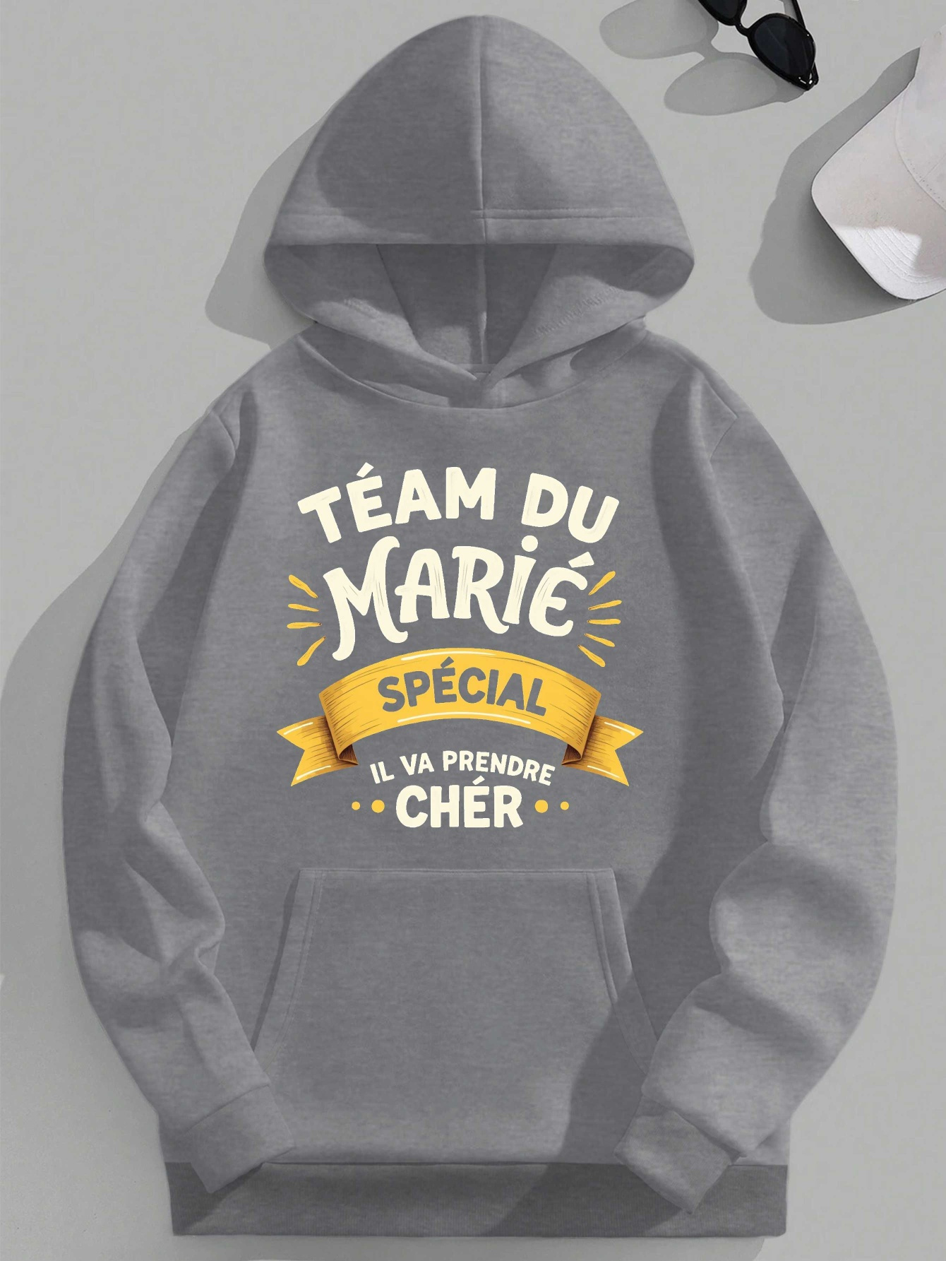 Plus Size Men's Red Hooded Sweatshirt - 