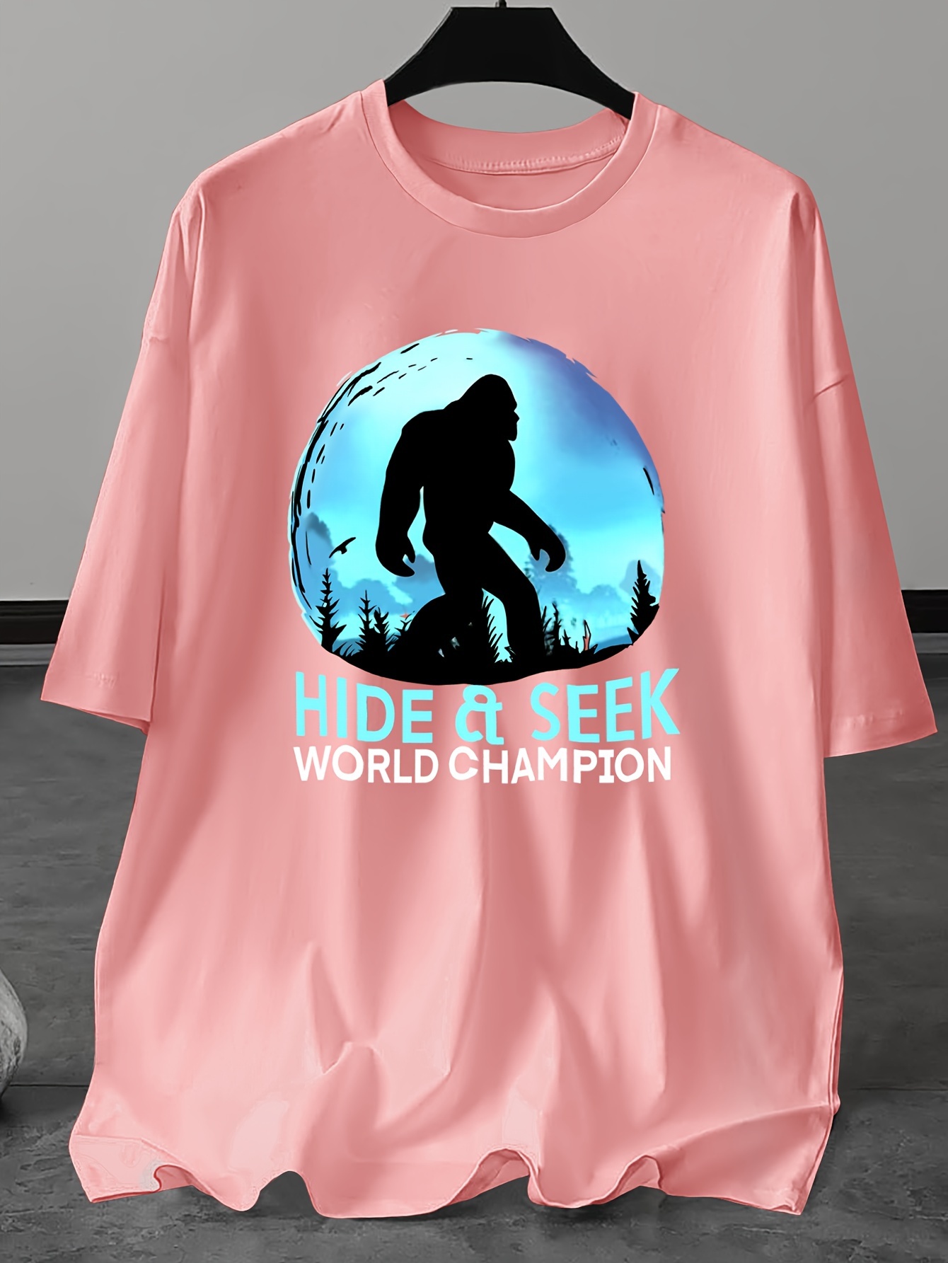 Plus Size Men's Casual Round Neck Print Short Sleeve T-Shirt