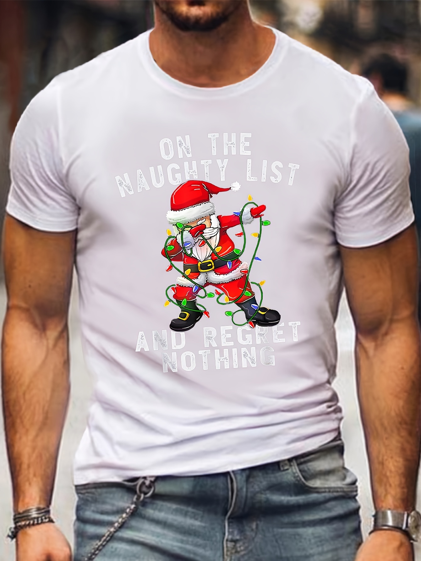 Men's Plus Size Funny Christmas T-Shirt - 