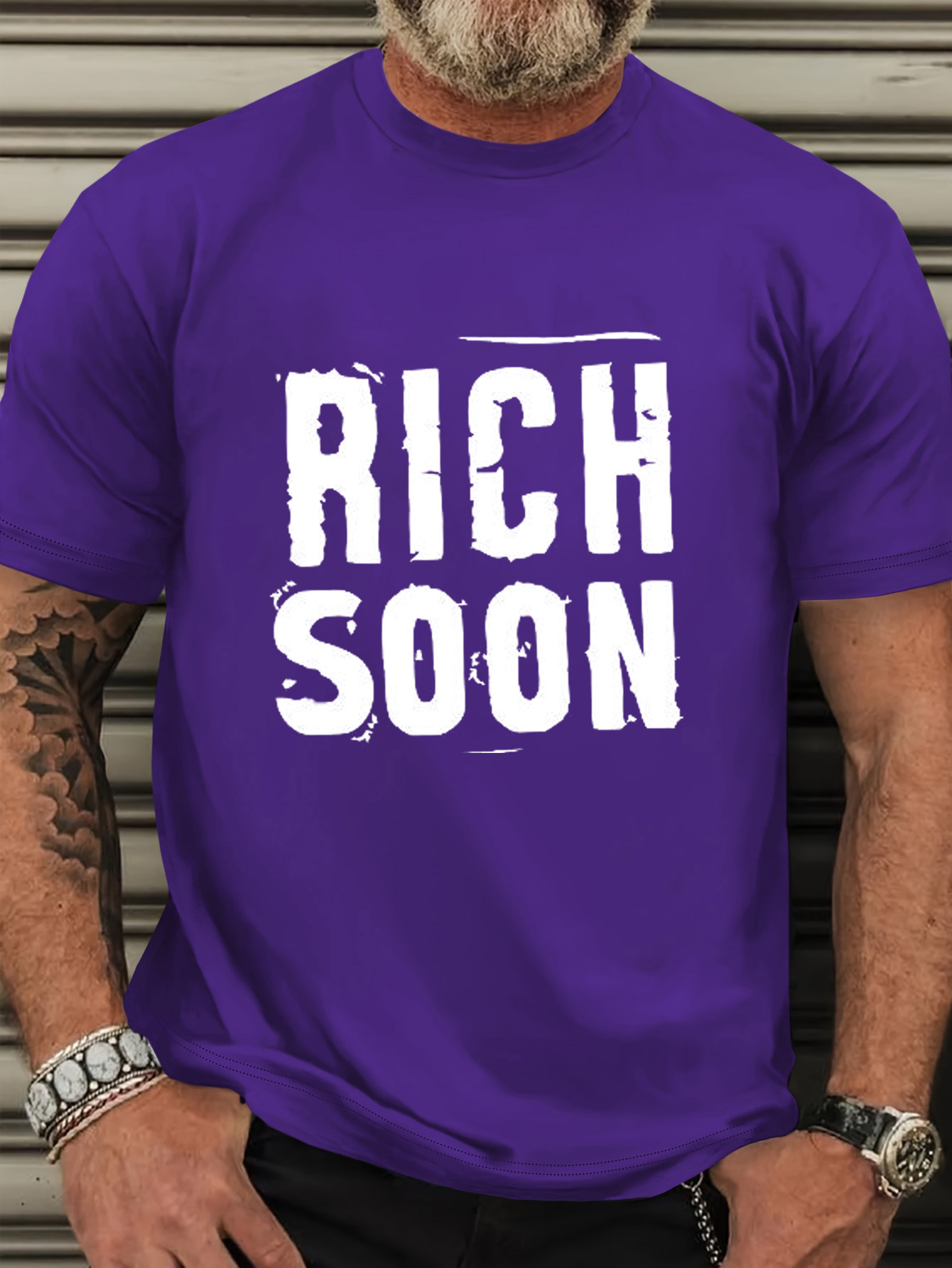 Men's Plus Size Oversized Fit Short Sleeve T-Shirt - Black with White 