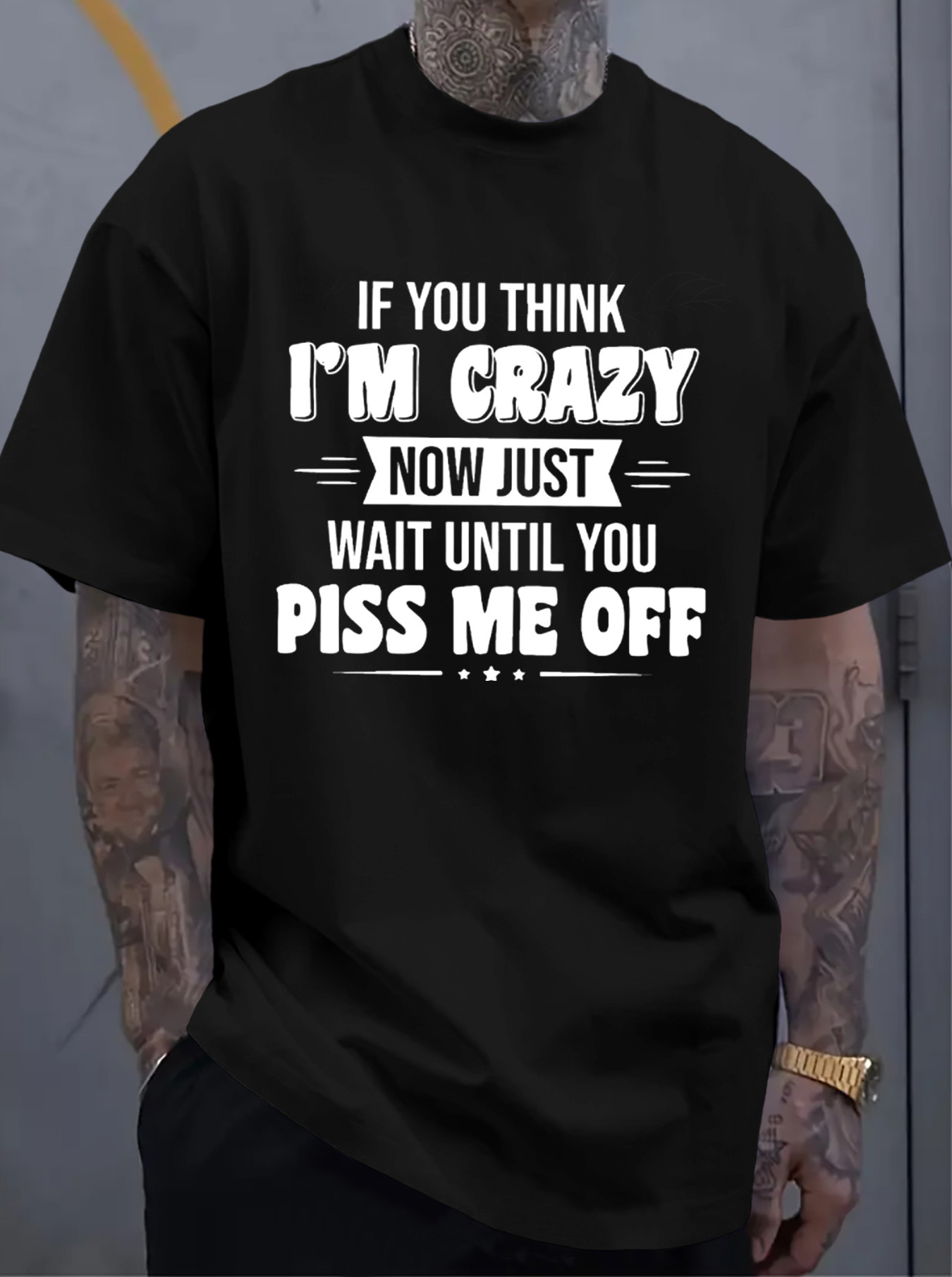 Men's Plus Size Funny T-Shirt - 