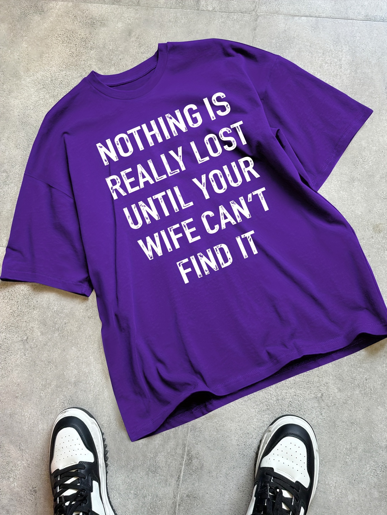 Men's Plus Size Casual Round Neck T-Shirt with 