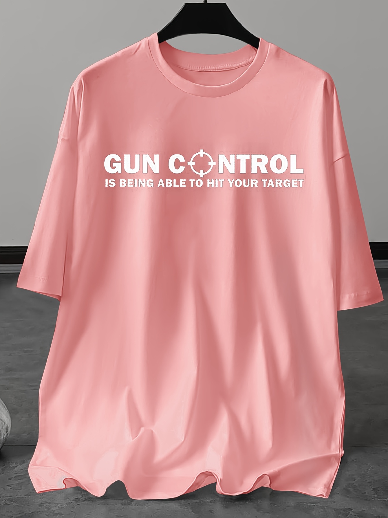 1pc Men's Plus Size Casual Crew Neck T-Shirt with 