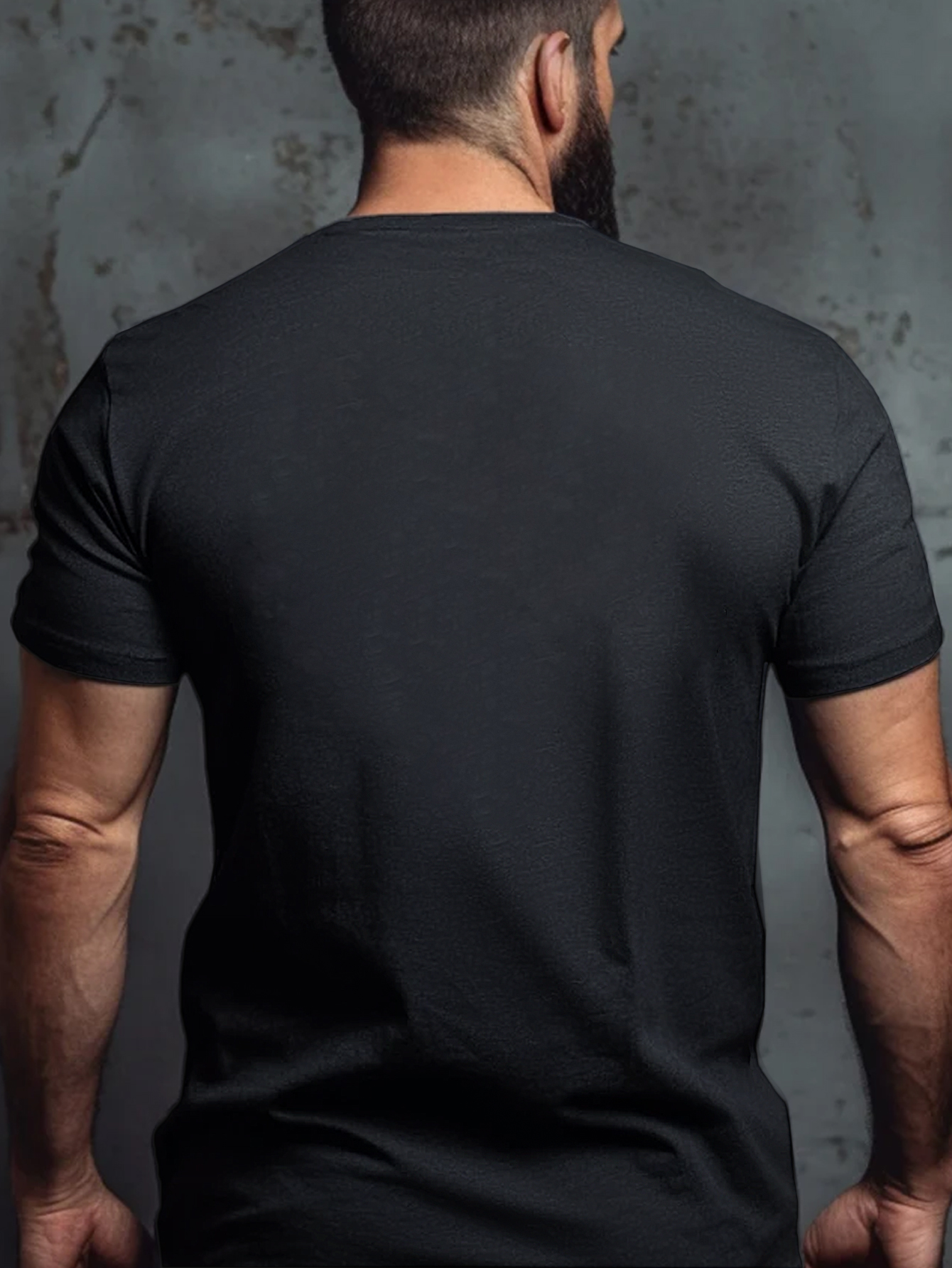 Men's Plus Size Oversized Fit Short Sleeve T-Shirt - Black with White 