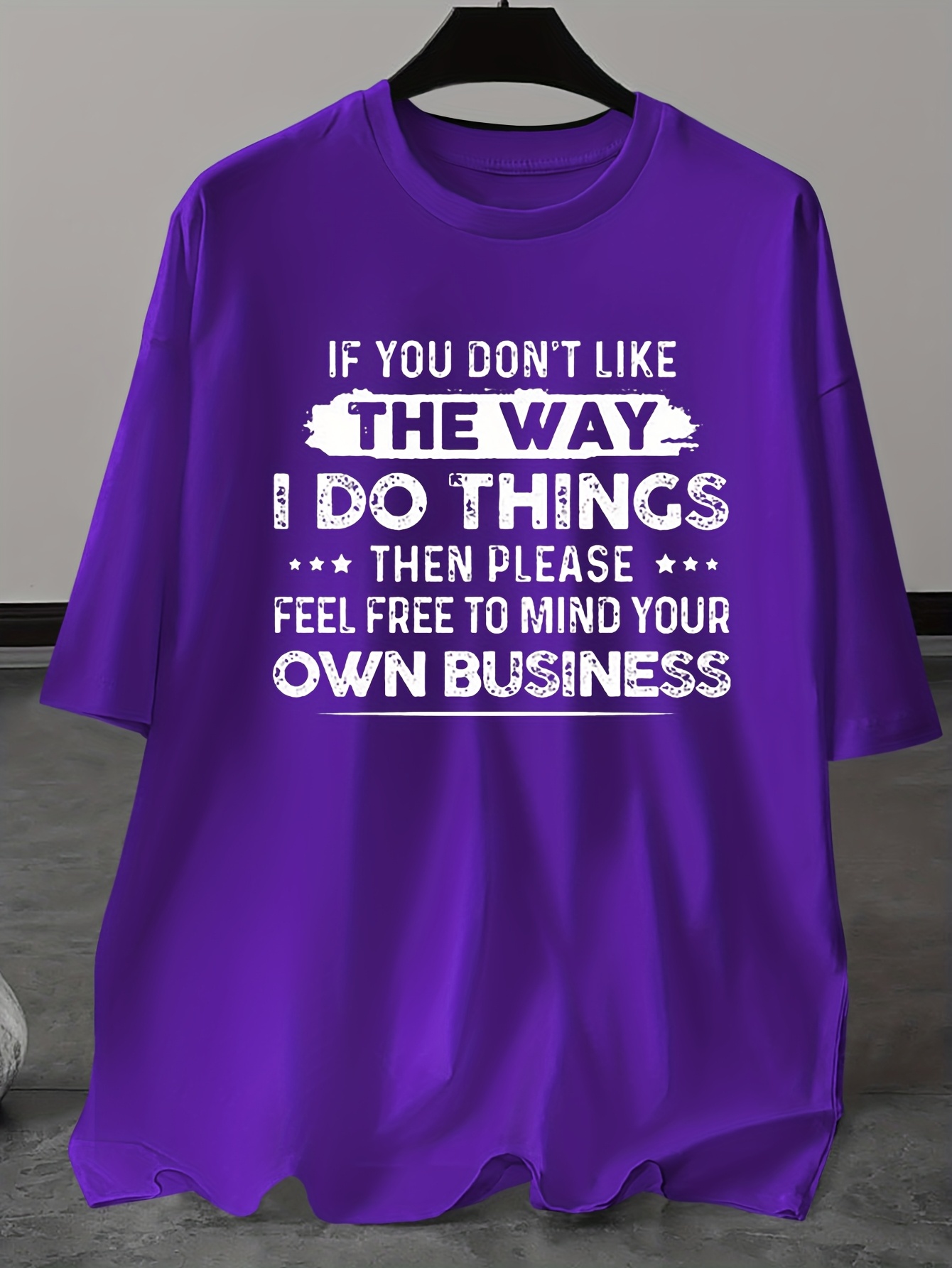 Men'S Plus Size Casual Crew Neck T-Shirt - 