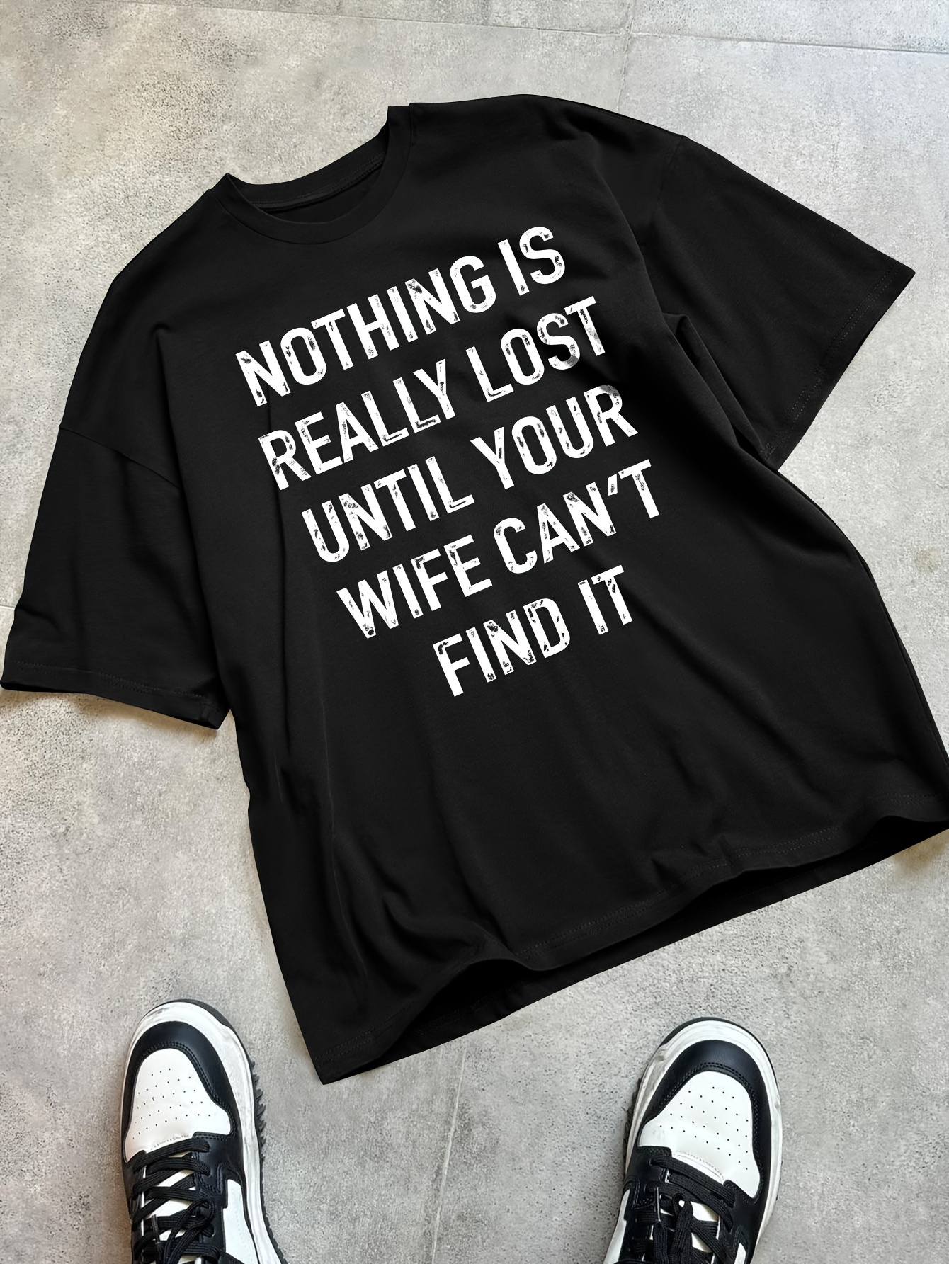 Men's Plus Size Casual Round Neck T-Shirt with 