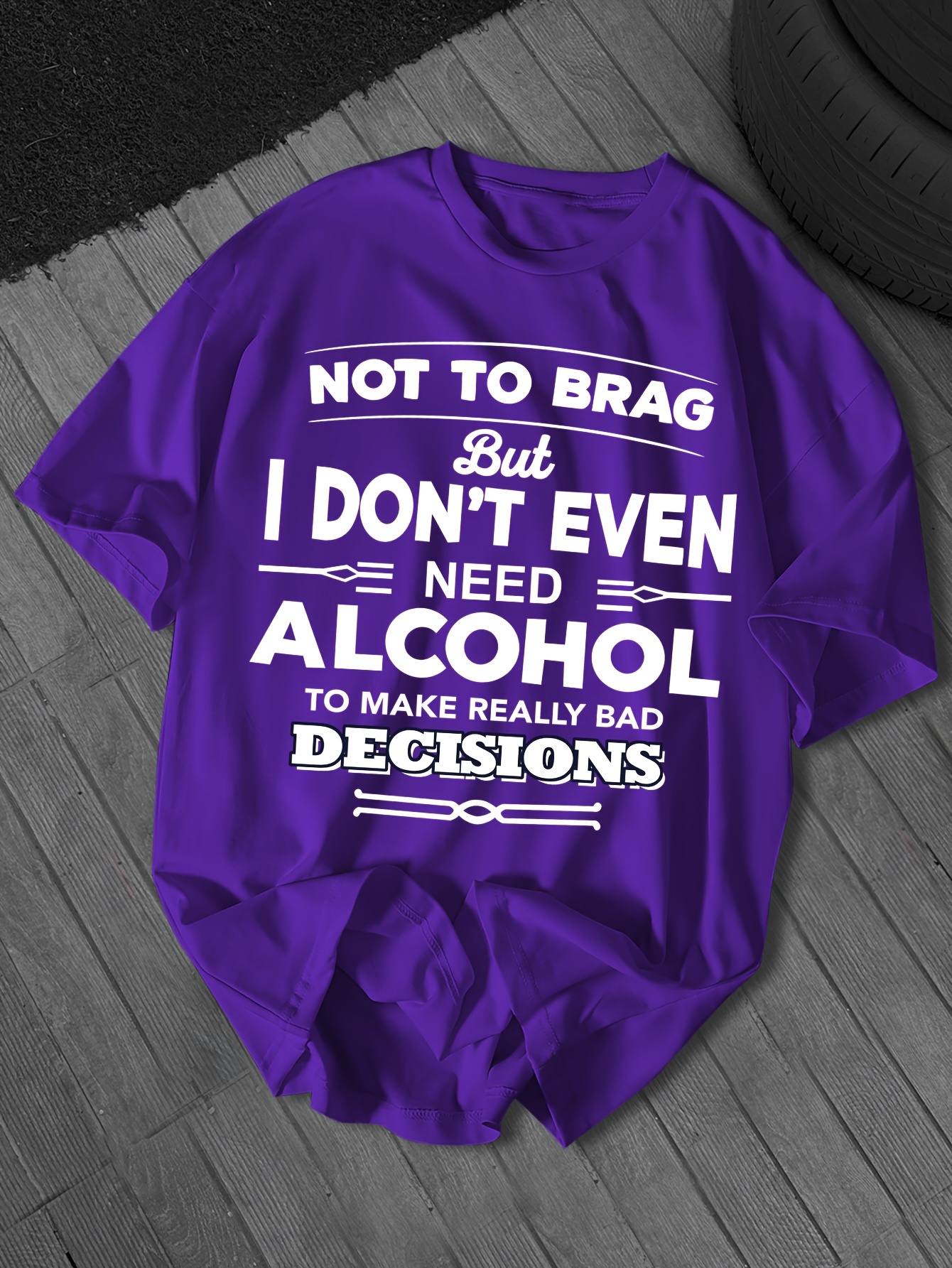 Plus Size Round Neck Men's Casual Short Sleeve T-Shirt with Letter Print, PLUS SIZE