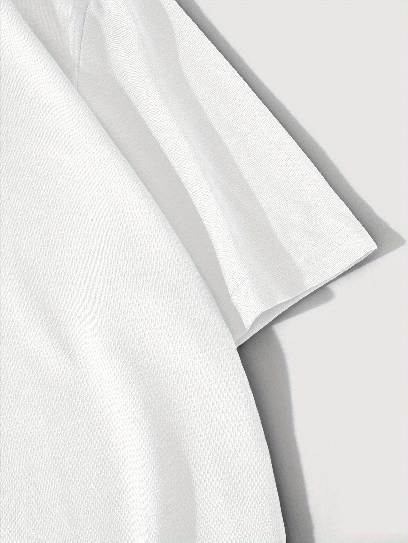 Men's Plus Size Oversized Fit Short Sleeve T-Shirt - Black with White 