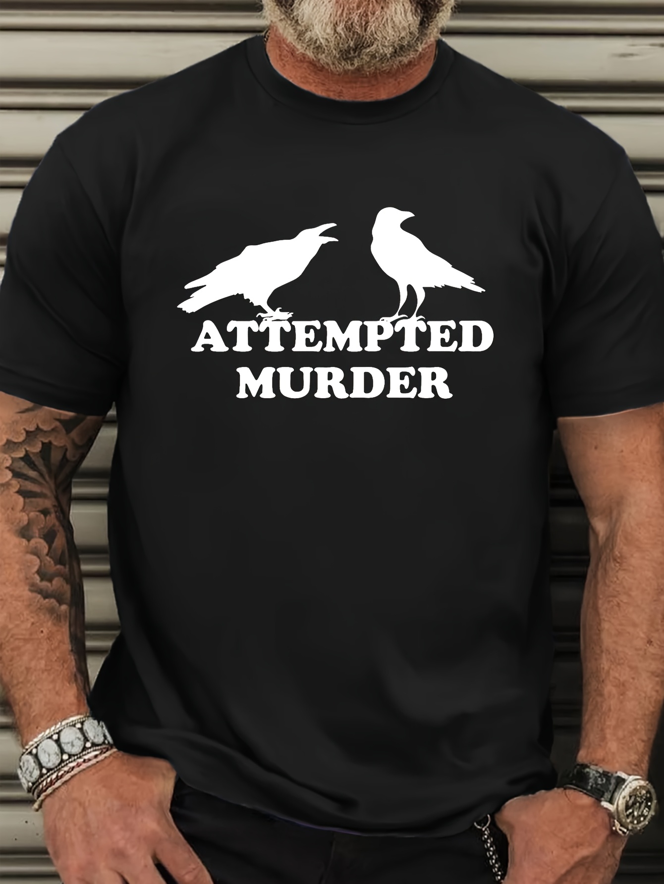 Plus Size Men's Casual Crew Neck 