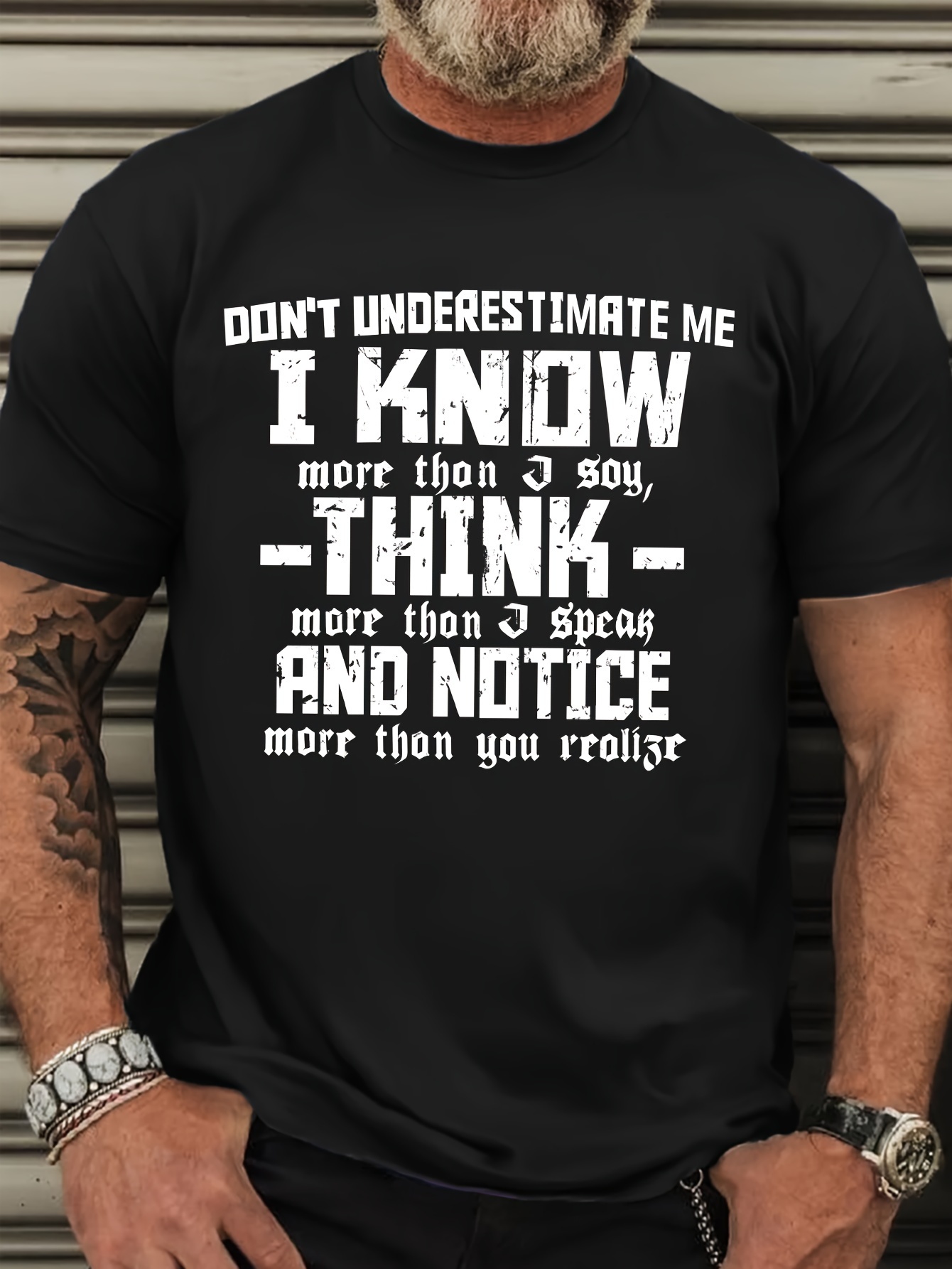 Plus Size, Don't Underestimate Me Print Men's Tank Top, Breathable Comfy Sleeveless For Sports Fitness, Large & Tall Guys, Large Size