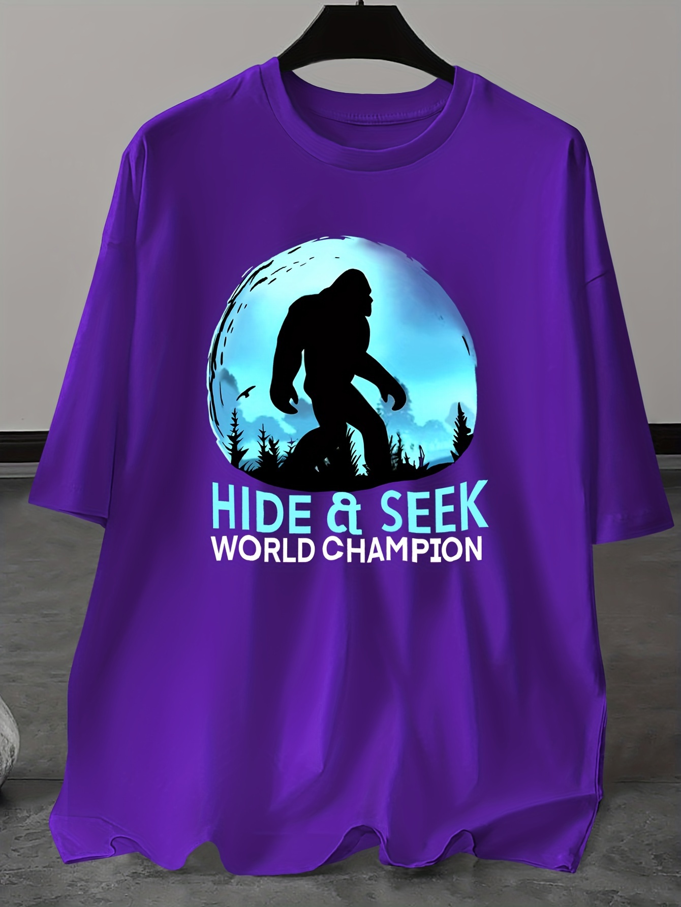 Plus Size Men's Casual Round Neck Print Short Sleeve T-Shirt