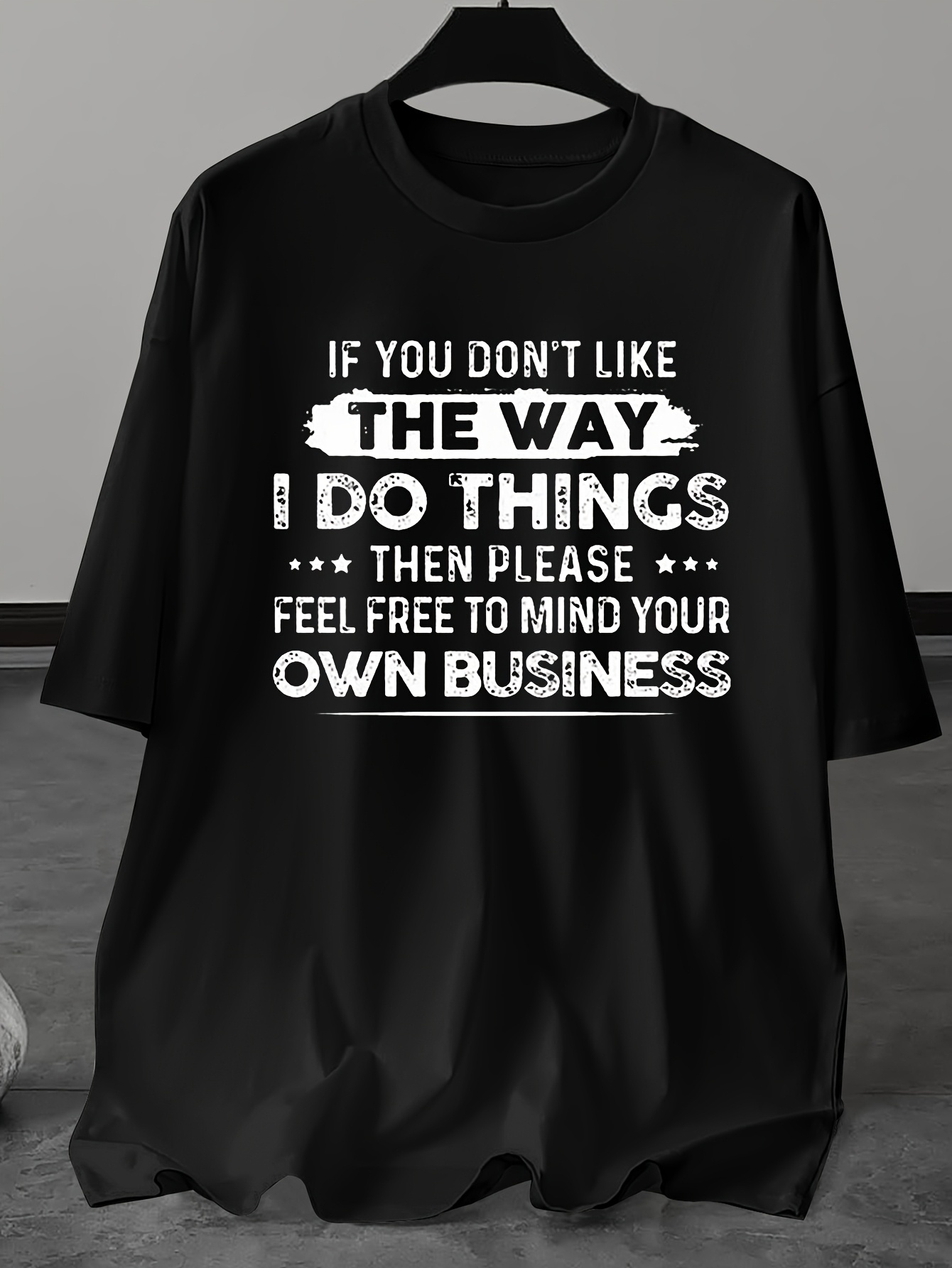 Men'S Plus Size Casual Crew Neck T-Shirt - 