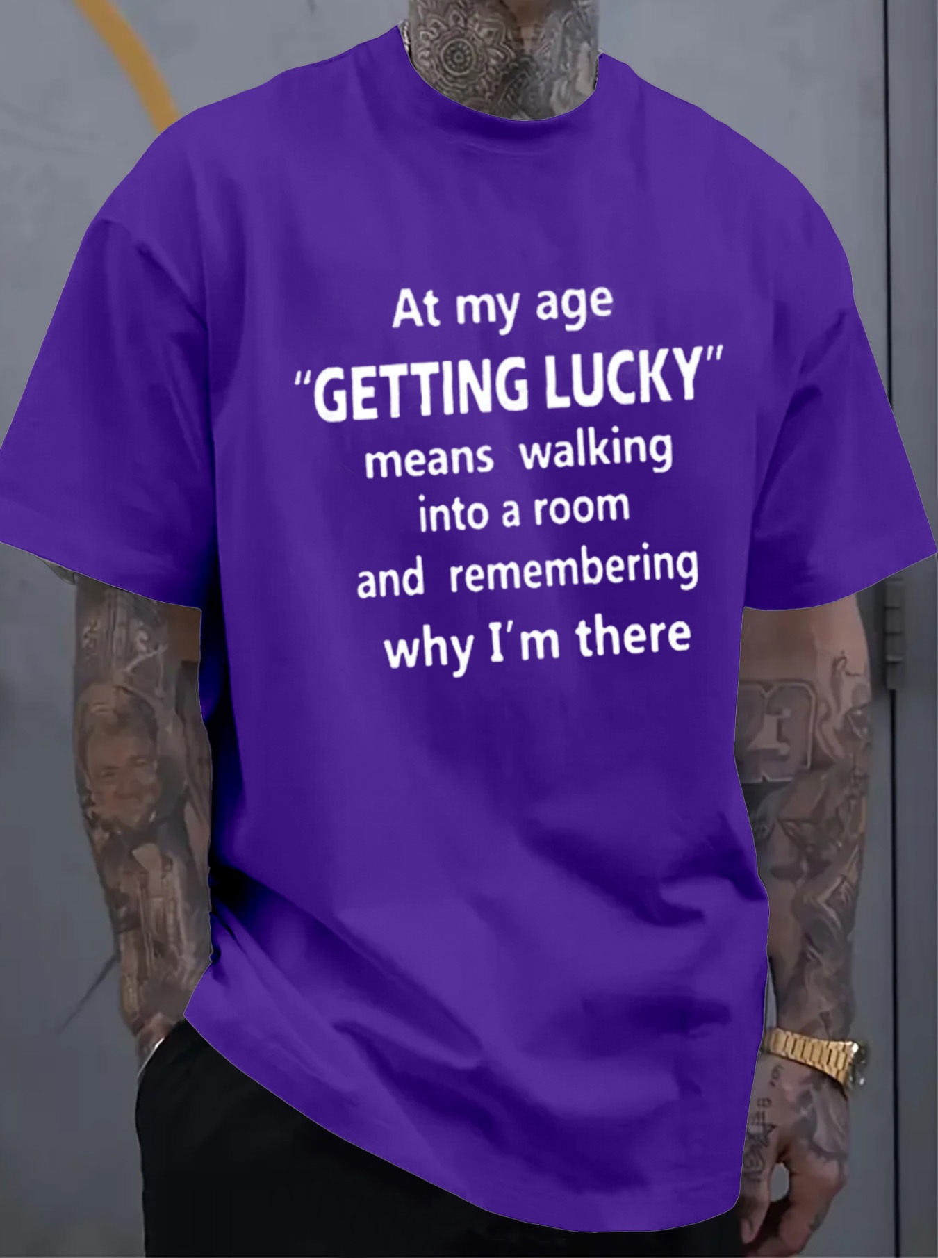 Men's Plus Size Funny T-Shirt - 