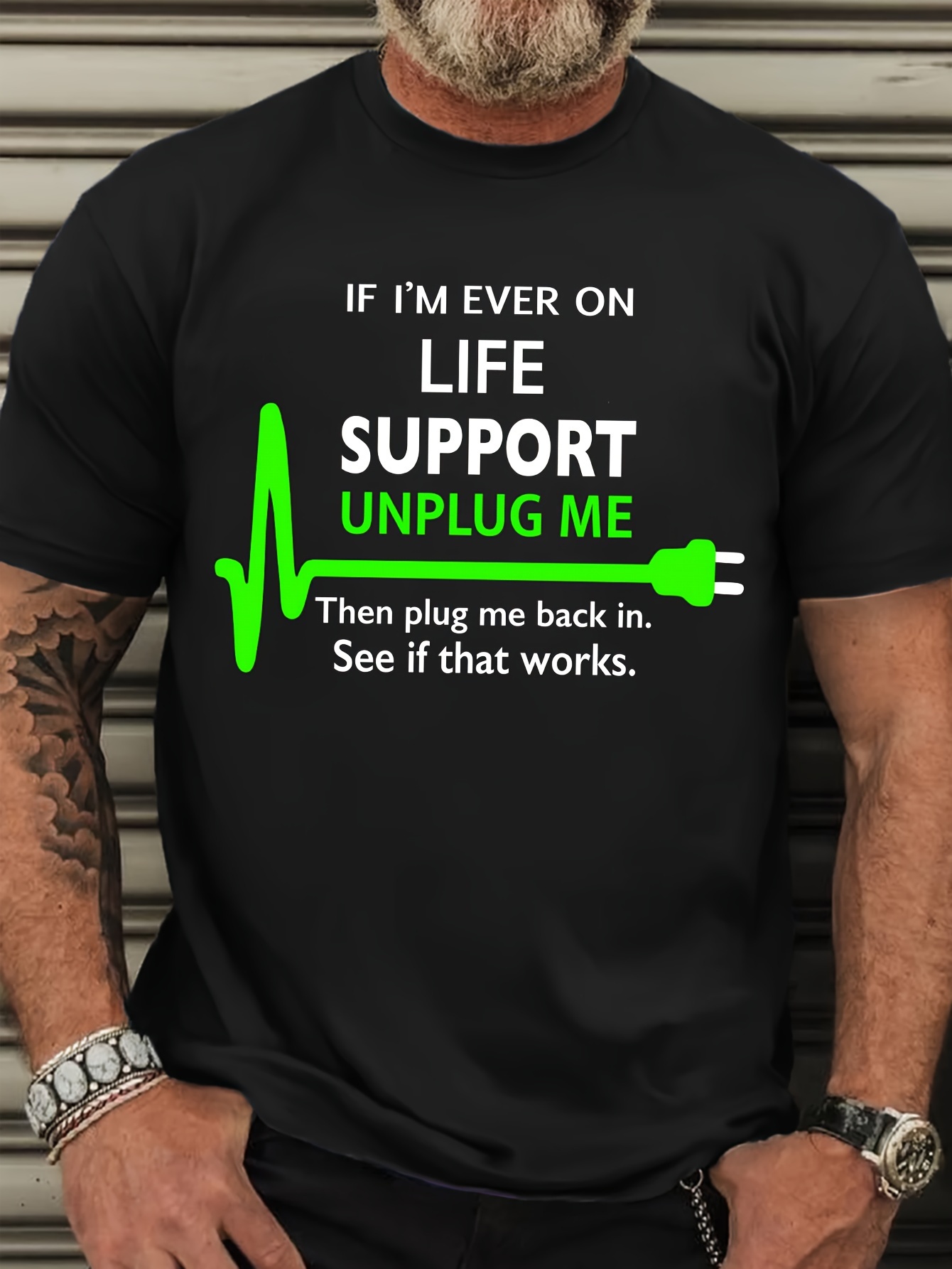 Men's Plus Size Funny T-Shirt - 