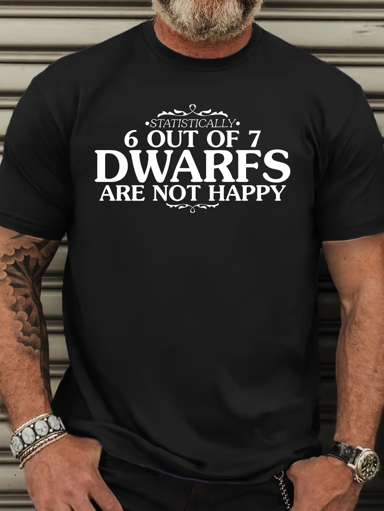 1pc Plus Size Men's Casual Round Neck T-Shirt - 